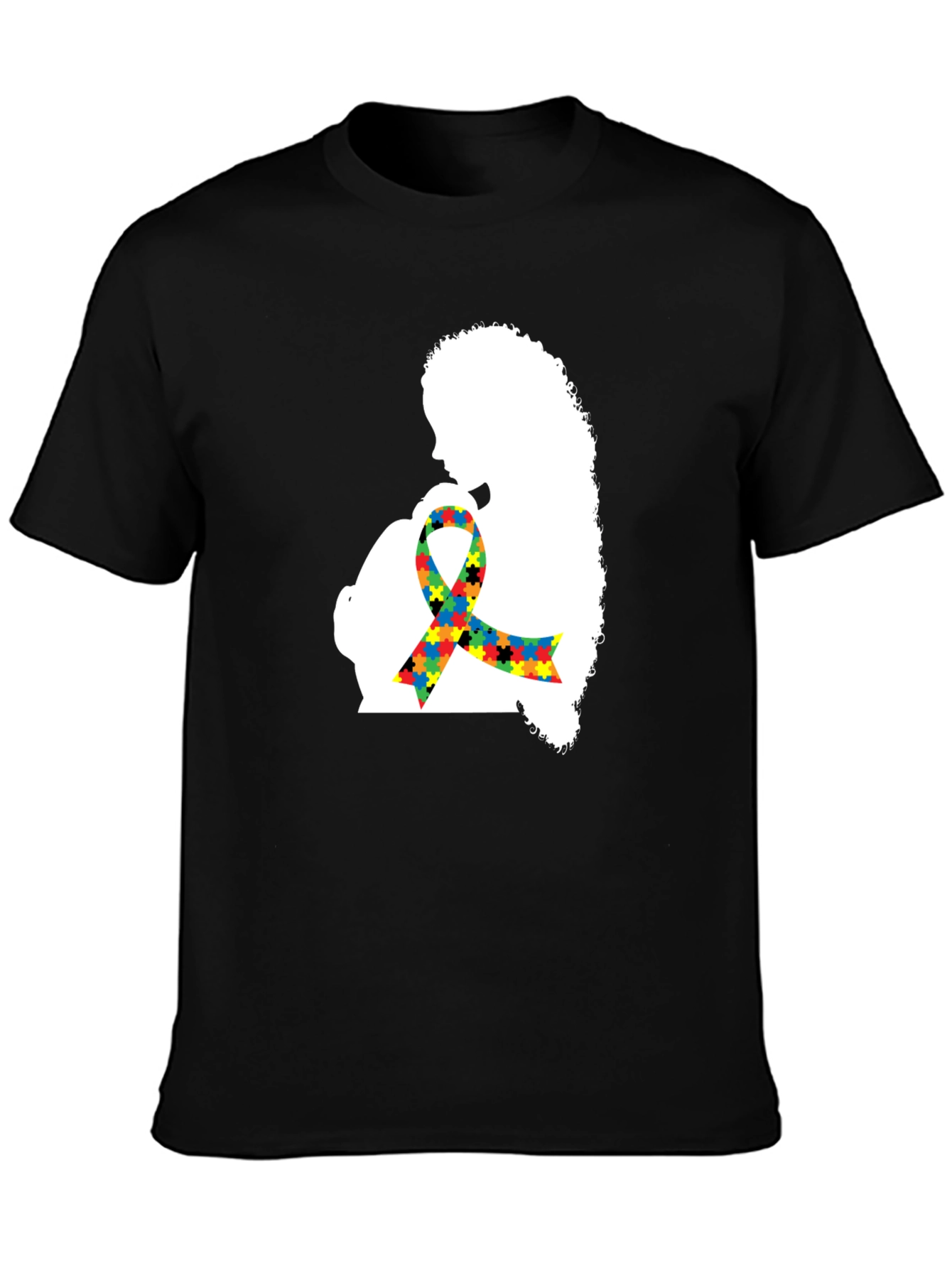 Autism Awareness T-Shirt - Puzzle Ribbon Design