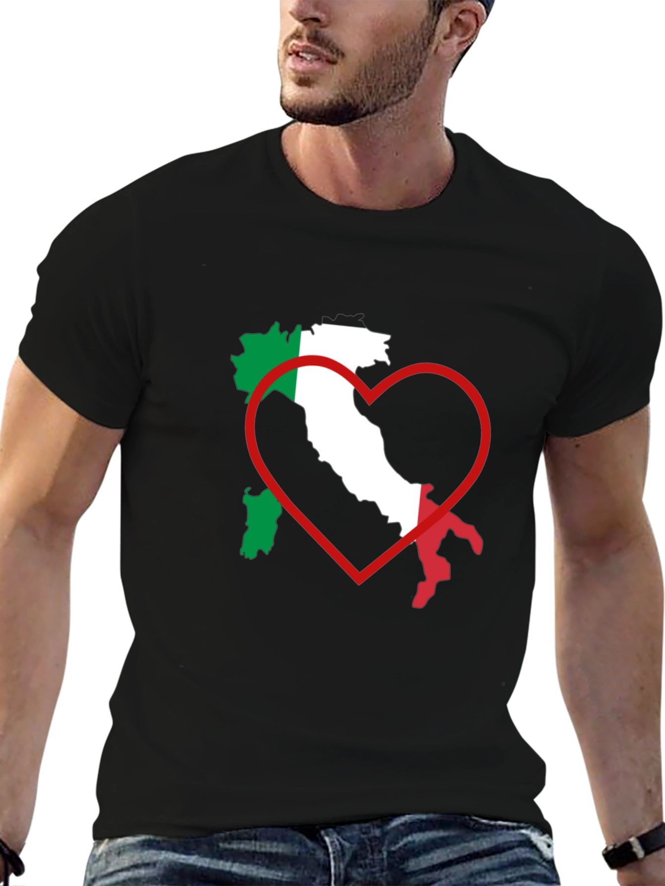 Italy Heart T-Shirt - Italian Flag Pride Tee