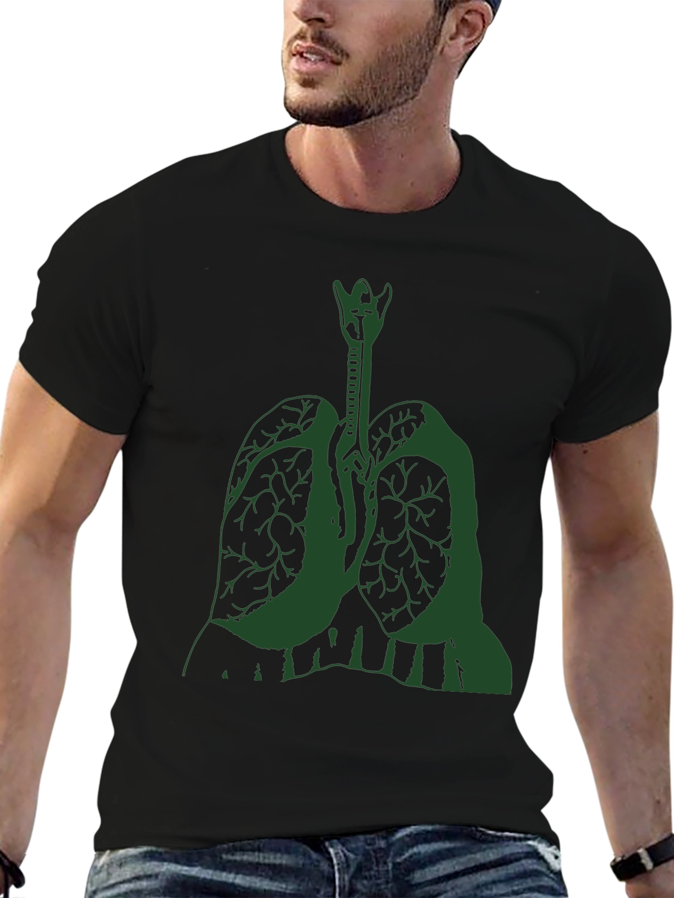 Anatomical Lung Graphic Tee - Black