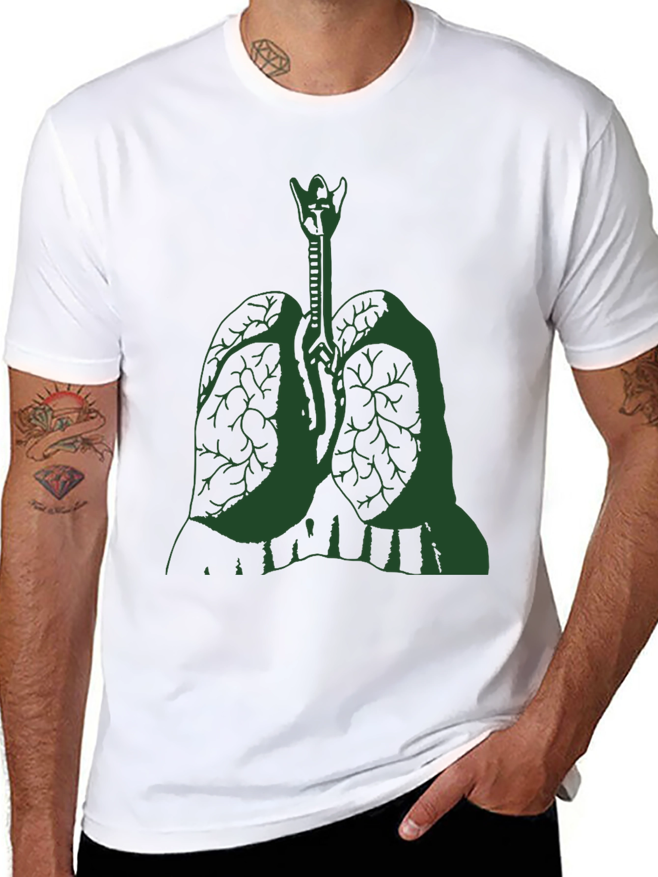 Anatomical Lung Graphic Tee - Black