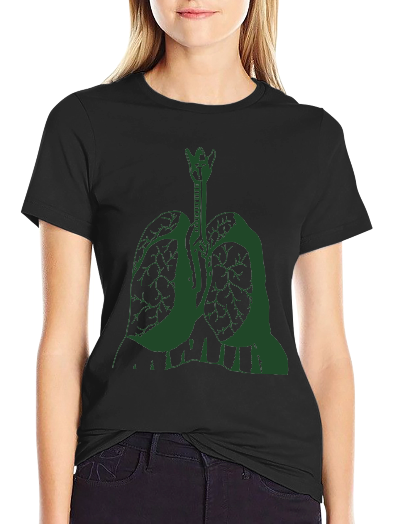 Anatomical Lung Graphic Tee - Black