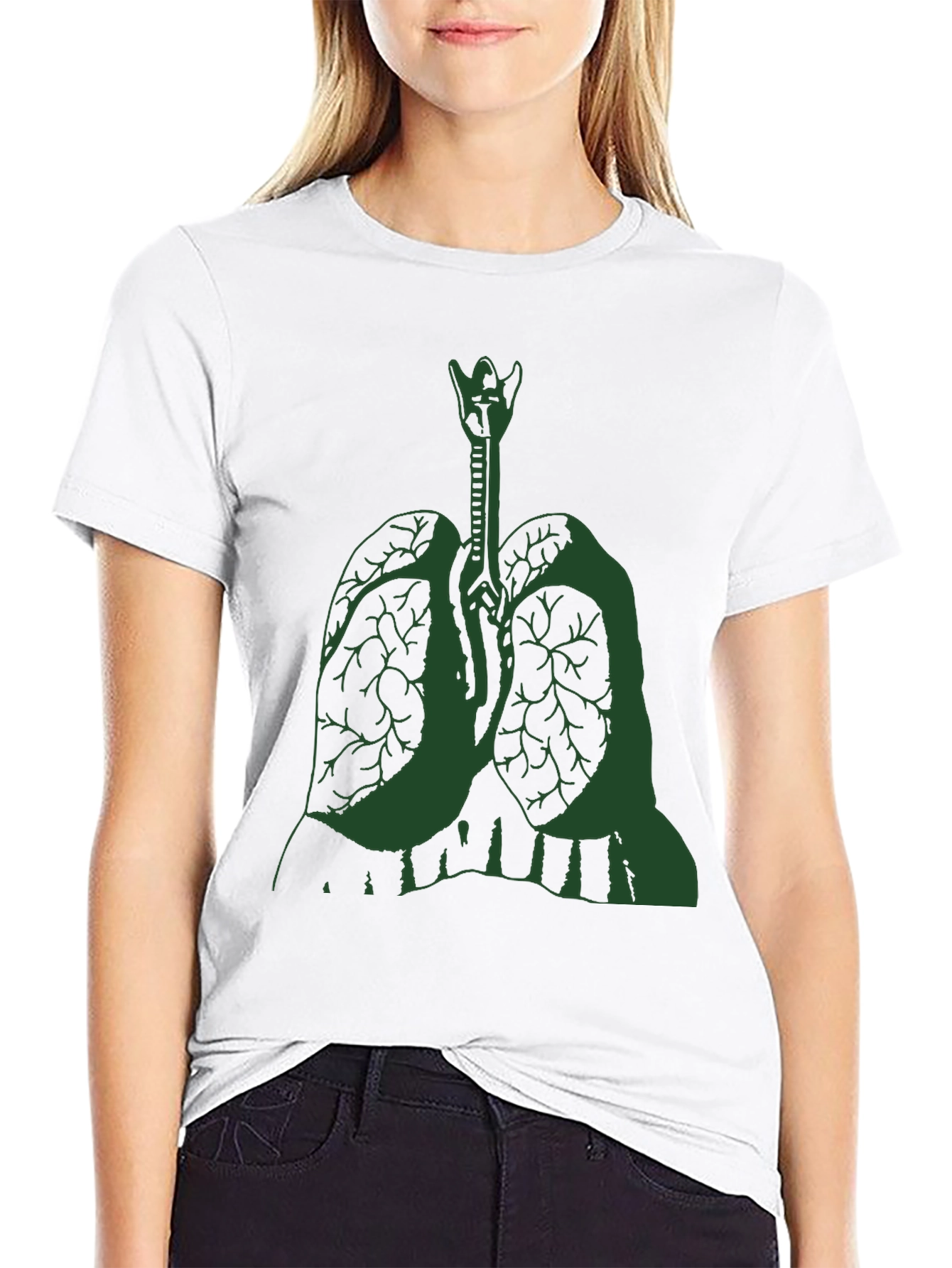 Anatomical Lung Graphic Tee - Black
