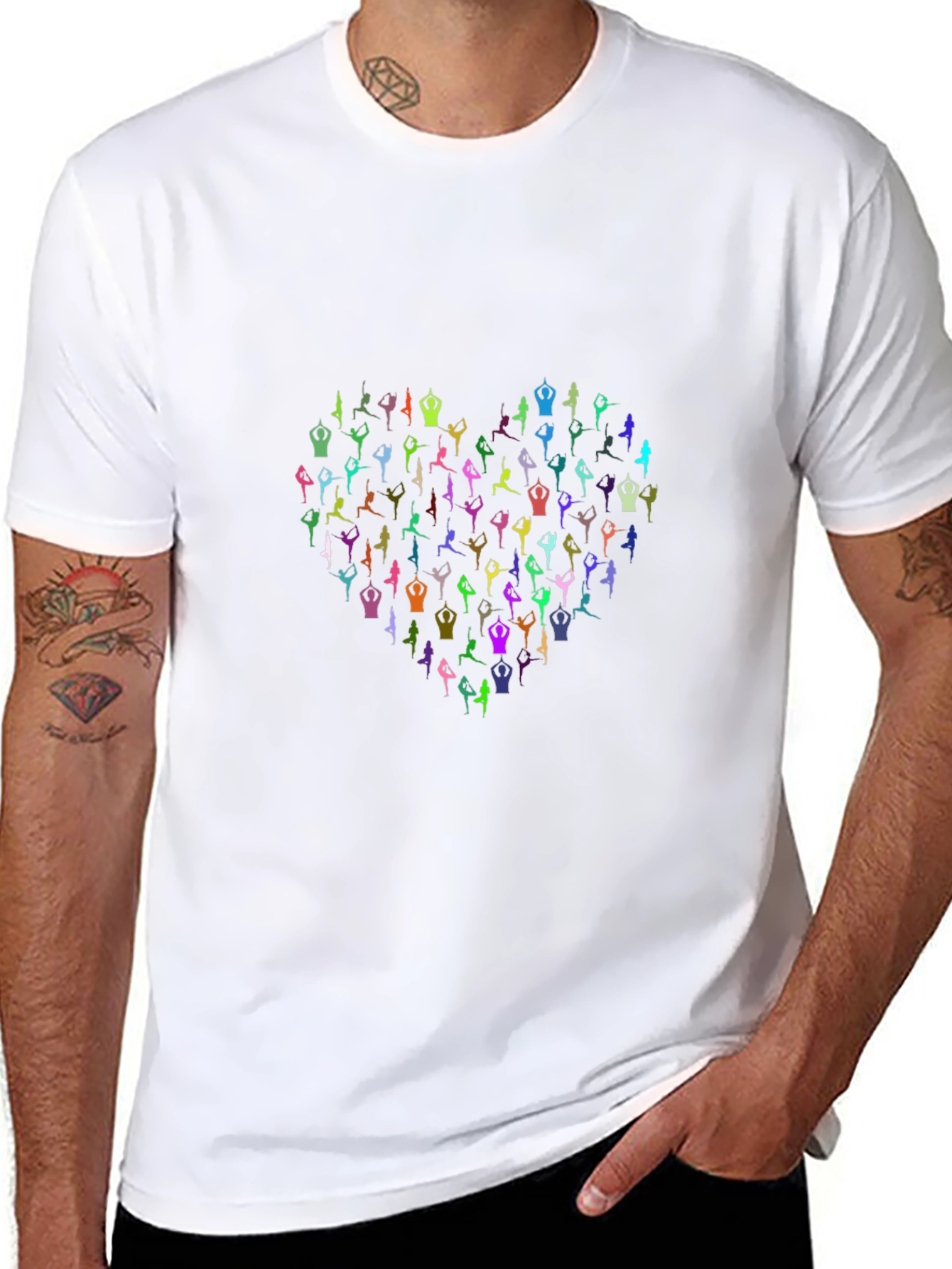 Yoga Heart Graphic Black T-Shirt