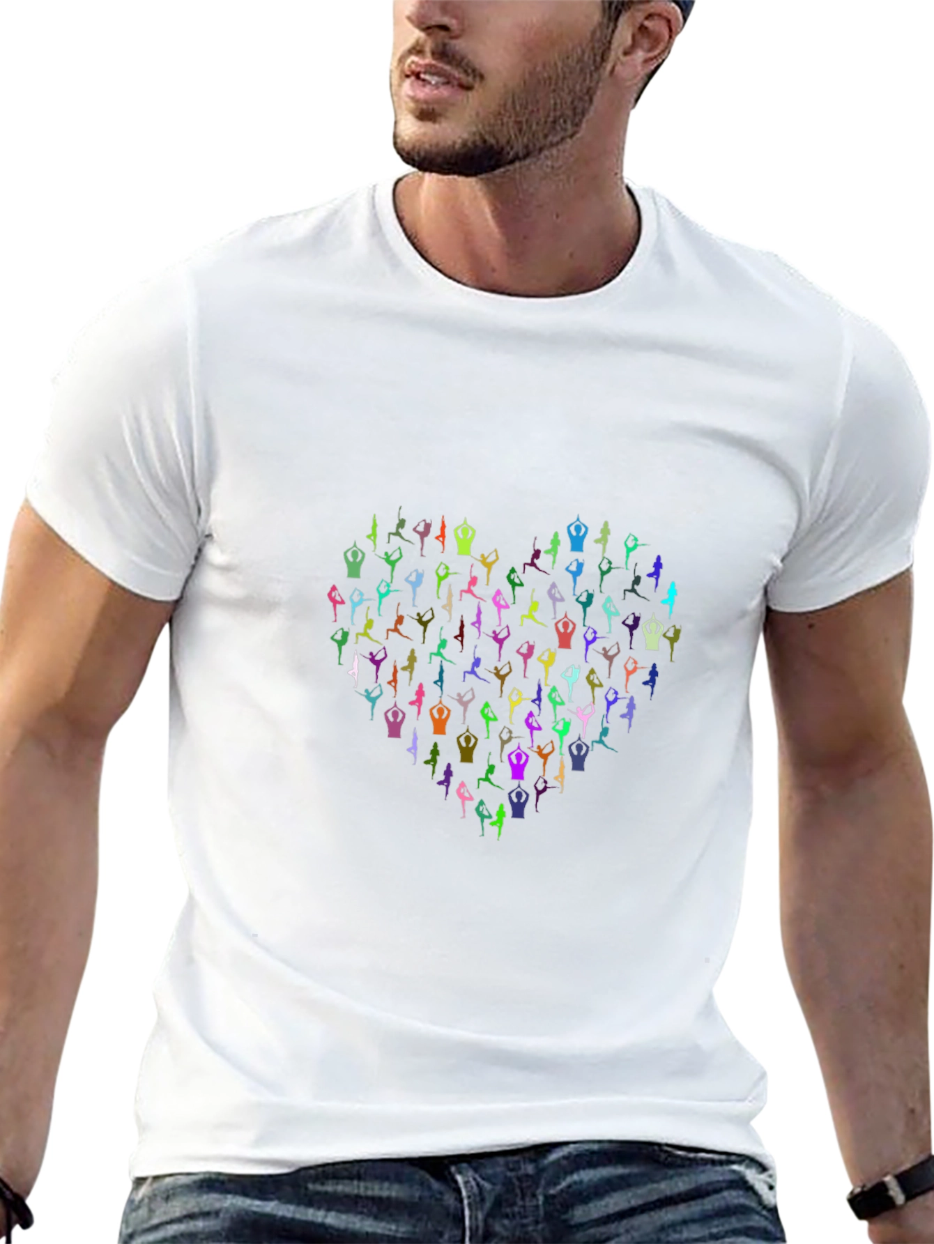 Yoga Heart Graphic Black T-Shirt