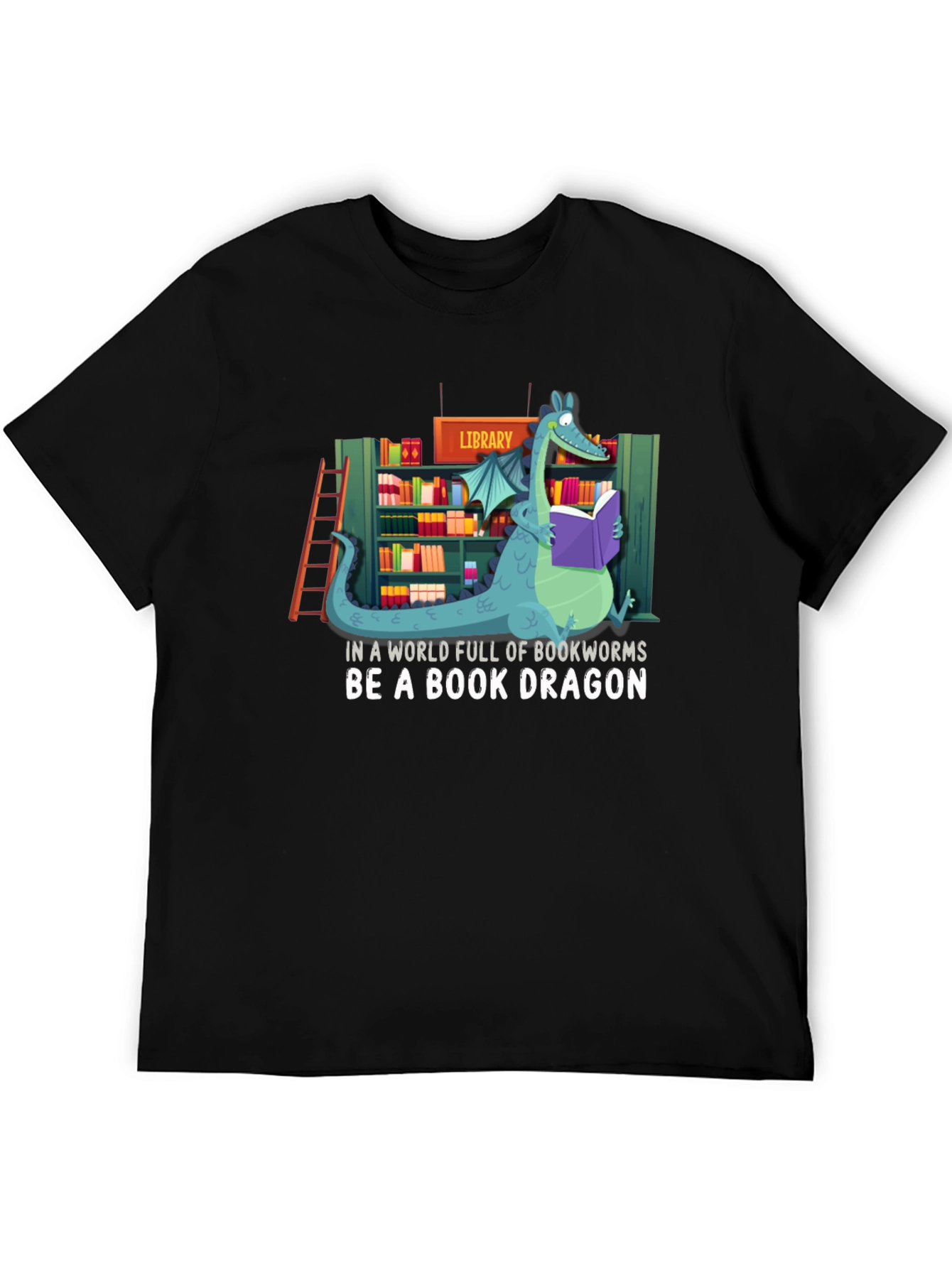Book Dragon T-Shirt - Library Lover Apparel