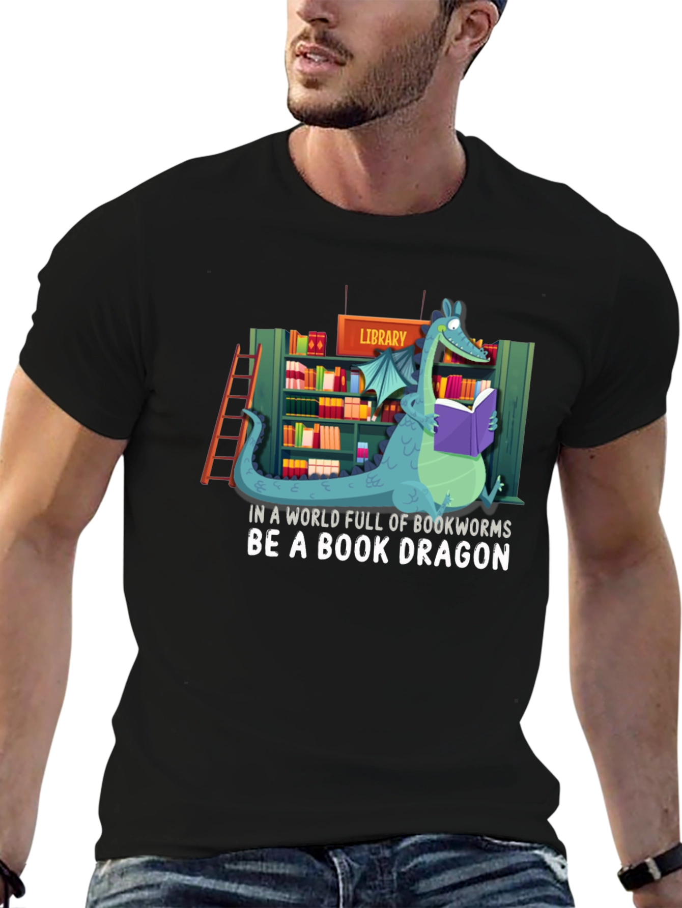 Book Dragon T-Shirt - Library Lover Apparel