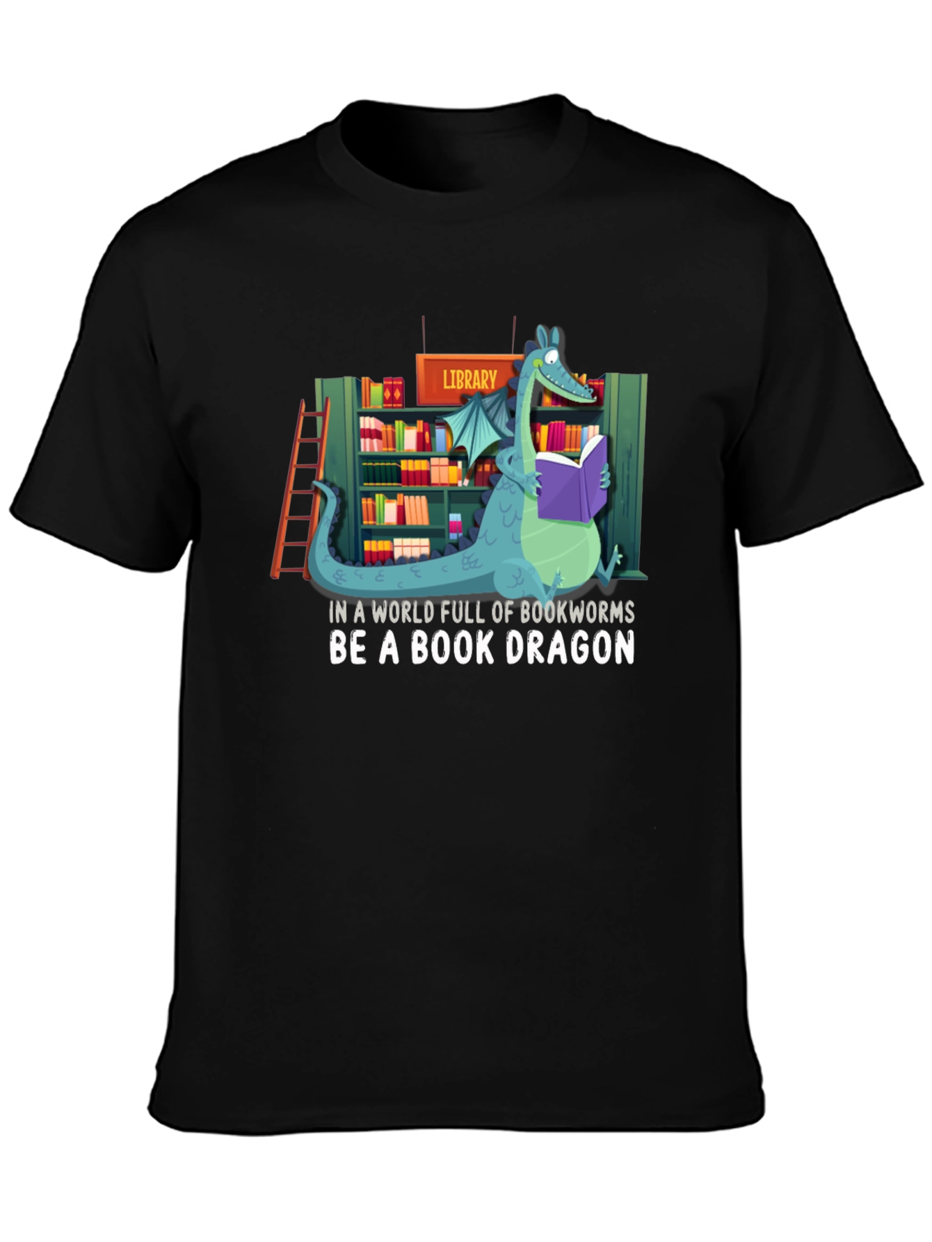 Book Dragon T-Shirt - Library Lover Apparel