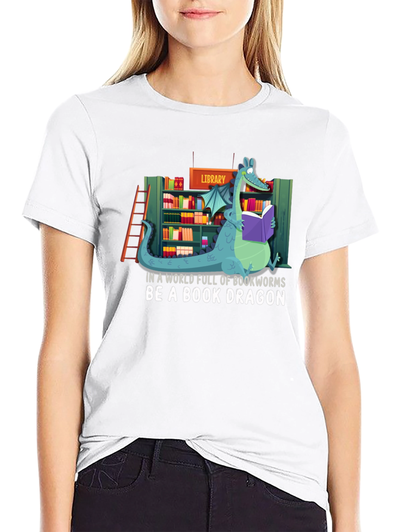 Book Dragon T-Shirt - Library Lover Apparel