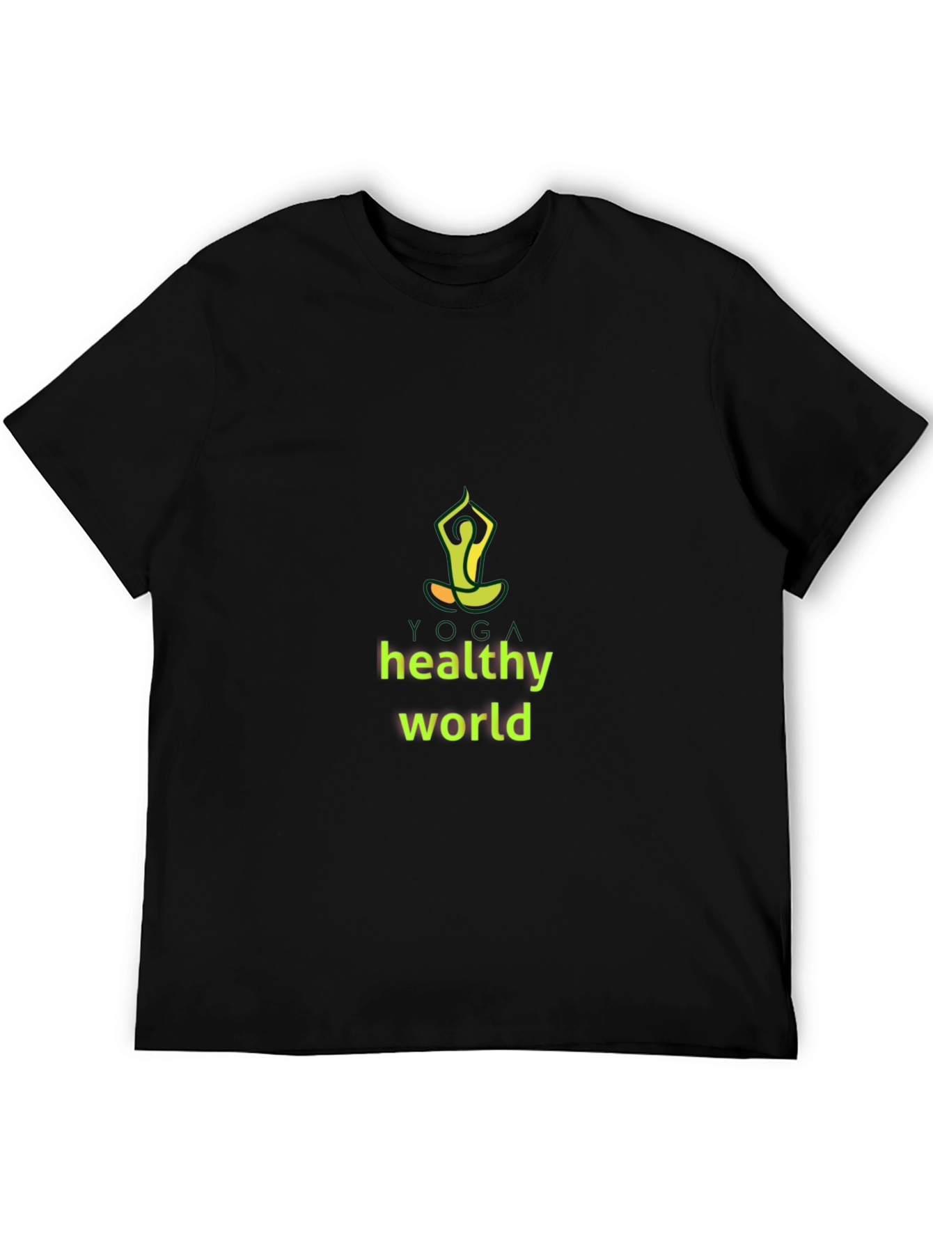 Yoga Healthy World Black T-Shirt