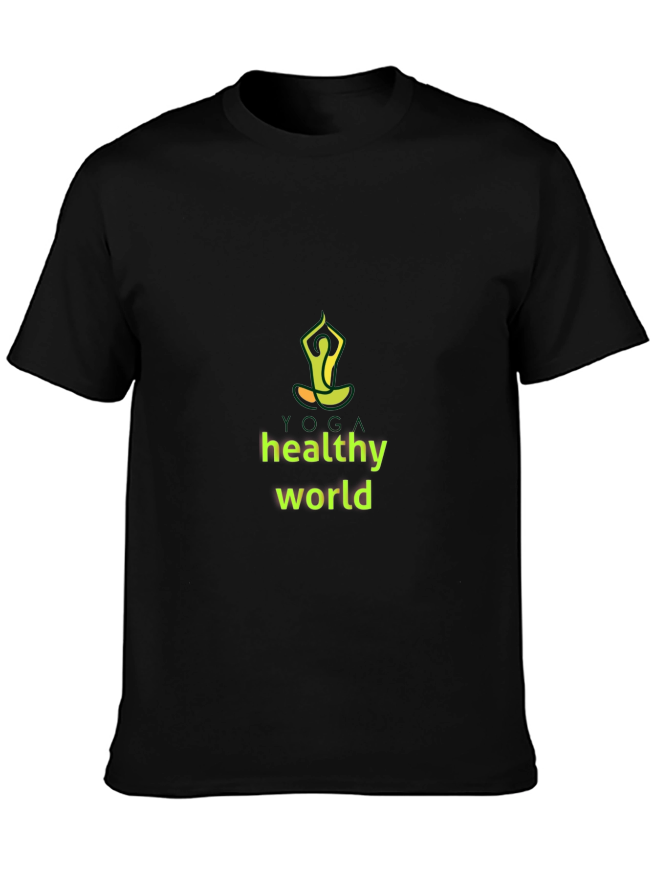 Yoga Healthy World Black T-Shirt
