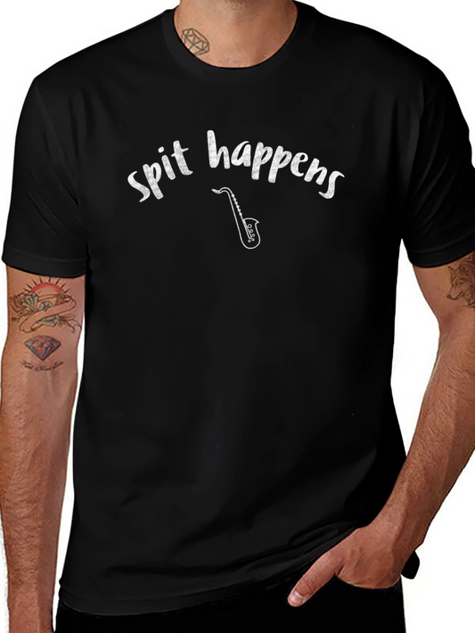 Spit Happens Saxophone Graphic T-Shirt