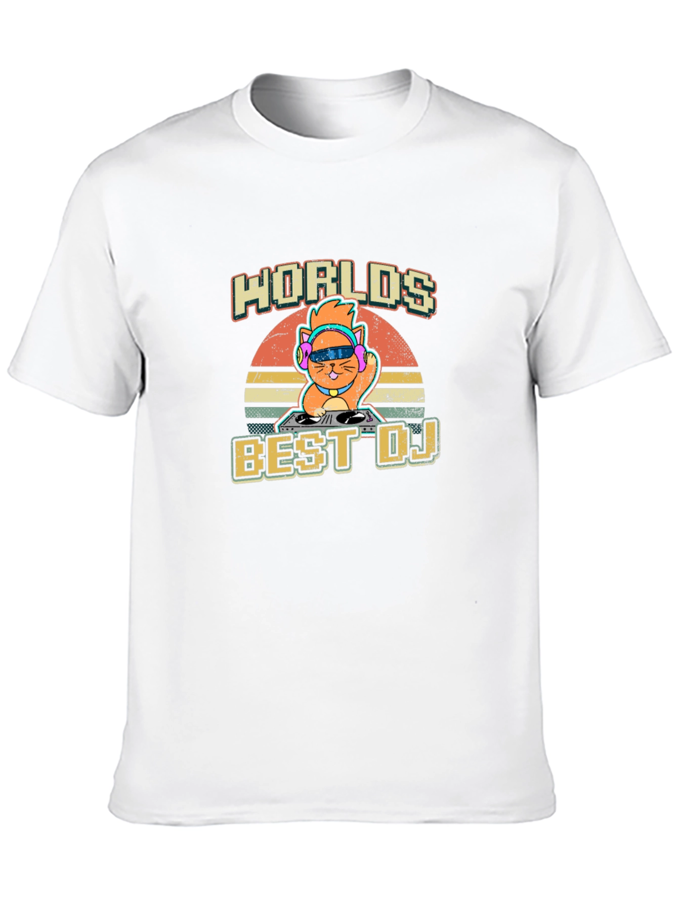 Worlds Best DJ Cat Graphic T-Shirt