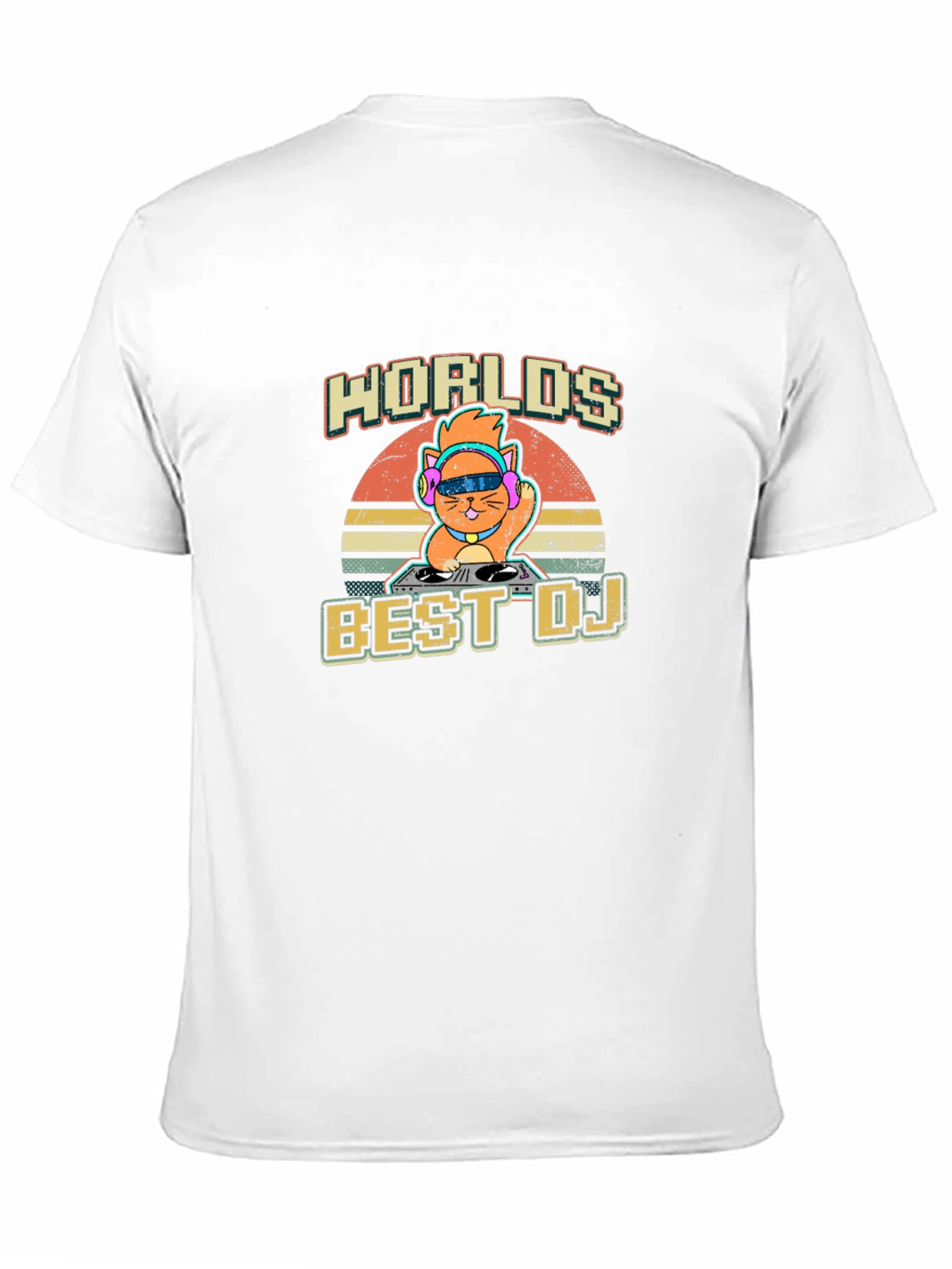 Worlds Best DJ Cat Graphic T-Shirt