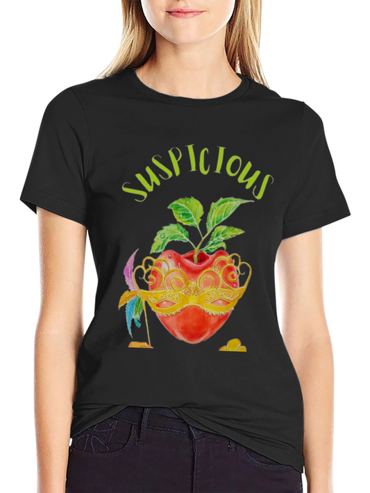 Suspicious Apple Graphic T-Shirt