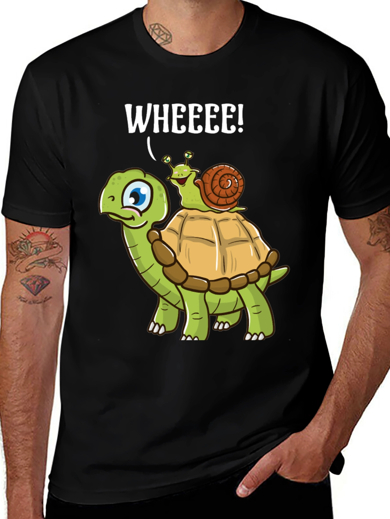 Funny Turtle Snail Wheee! Graphic T-Shirt