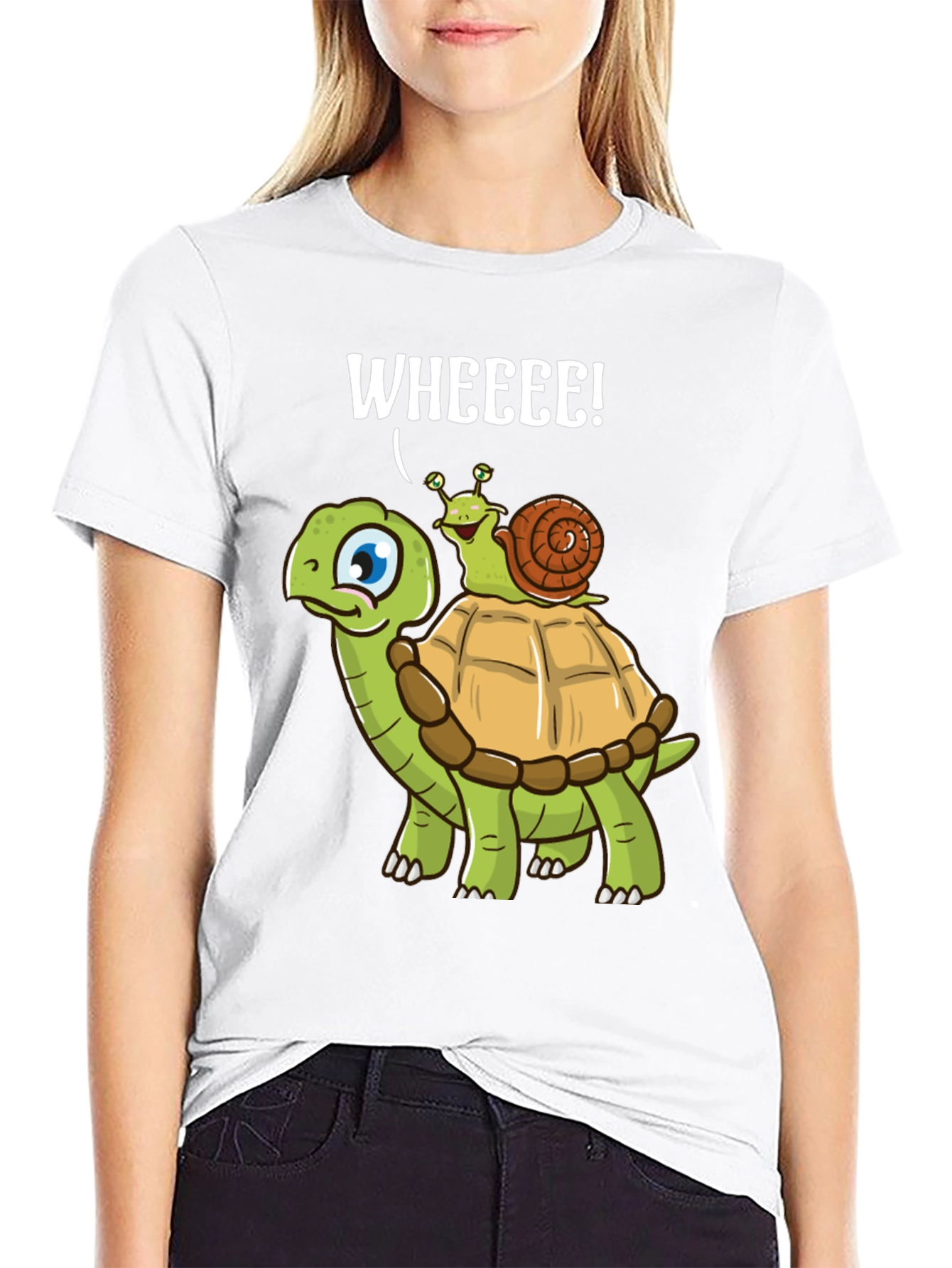 Funny Turtle Snail Wheee! Graphic T-Shirt