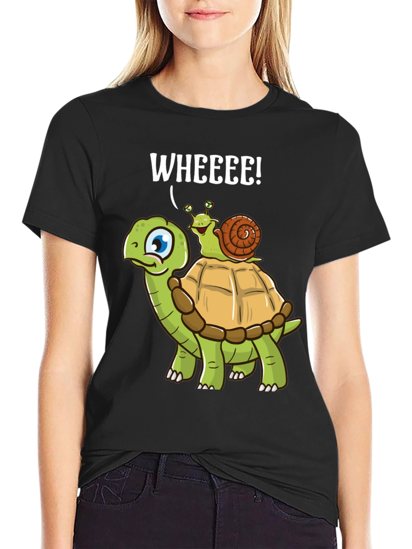 Funny Turtle Snail Wheee! Graphic T-Shirt