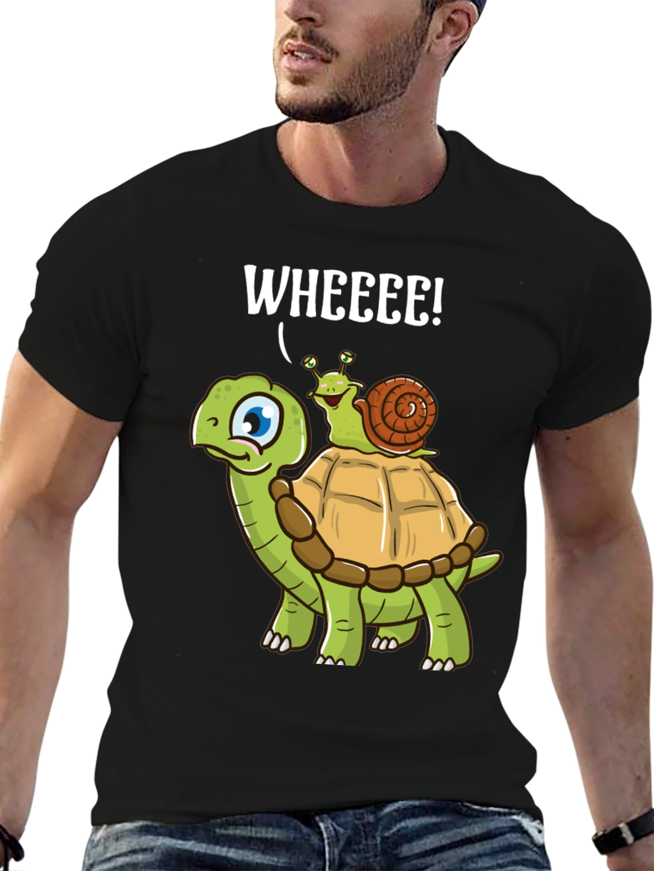 Funny Turtle Snail Wheee! Graphic T-Shirt