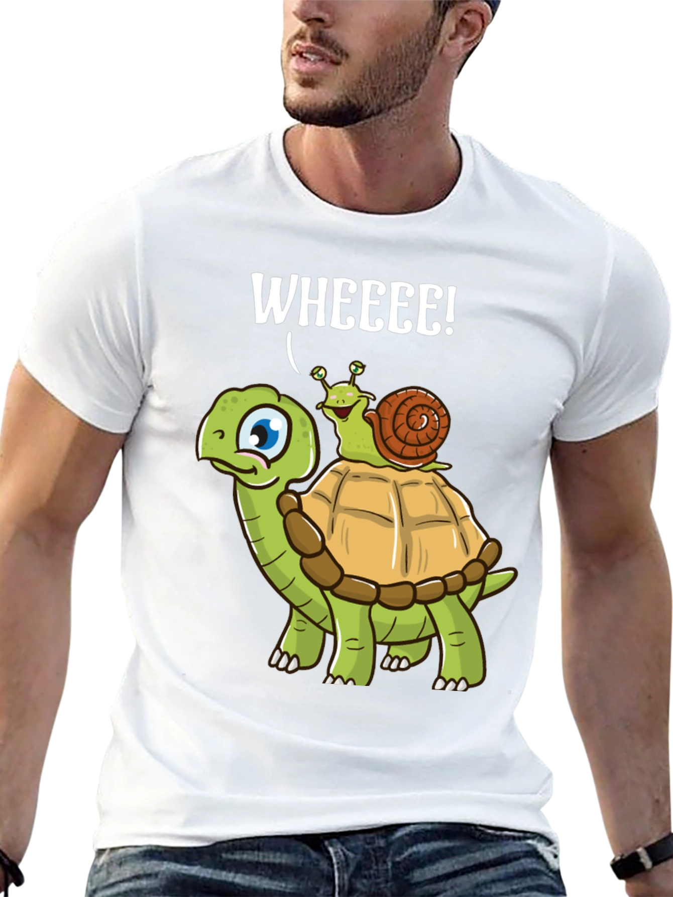 Funny Turtle Snail Wheee! Graphic T-Shirt