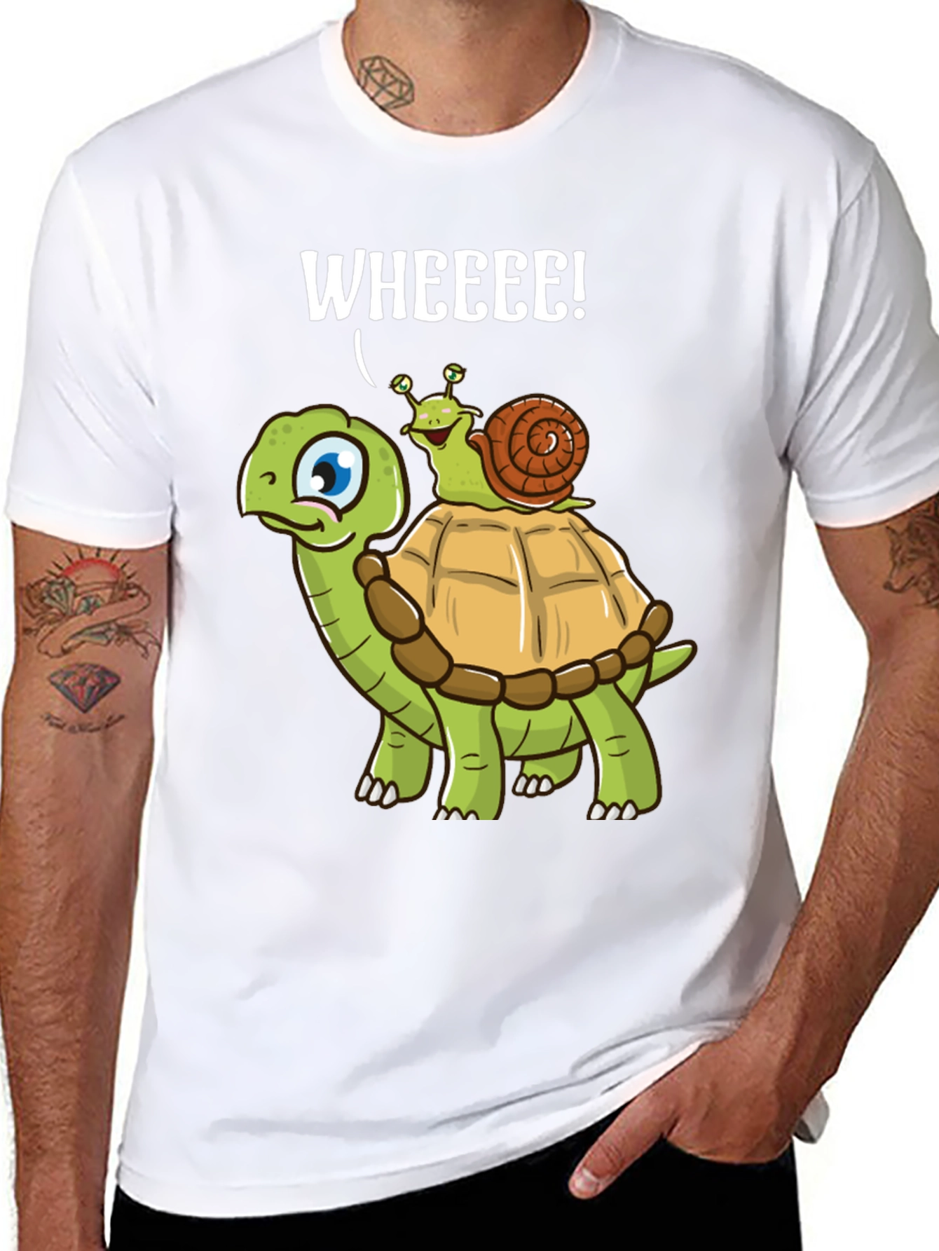 Funny Turtle Snail Wheee! Graphic T-Shirt