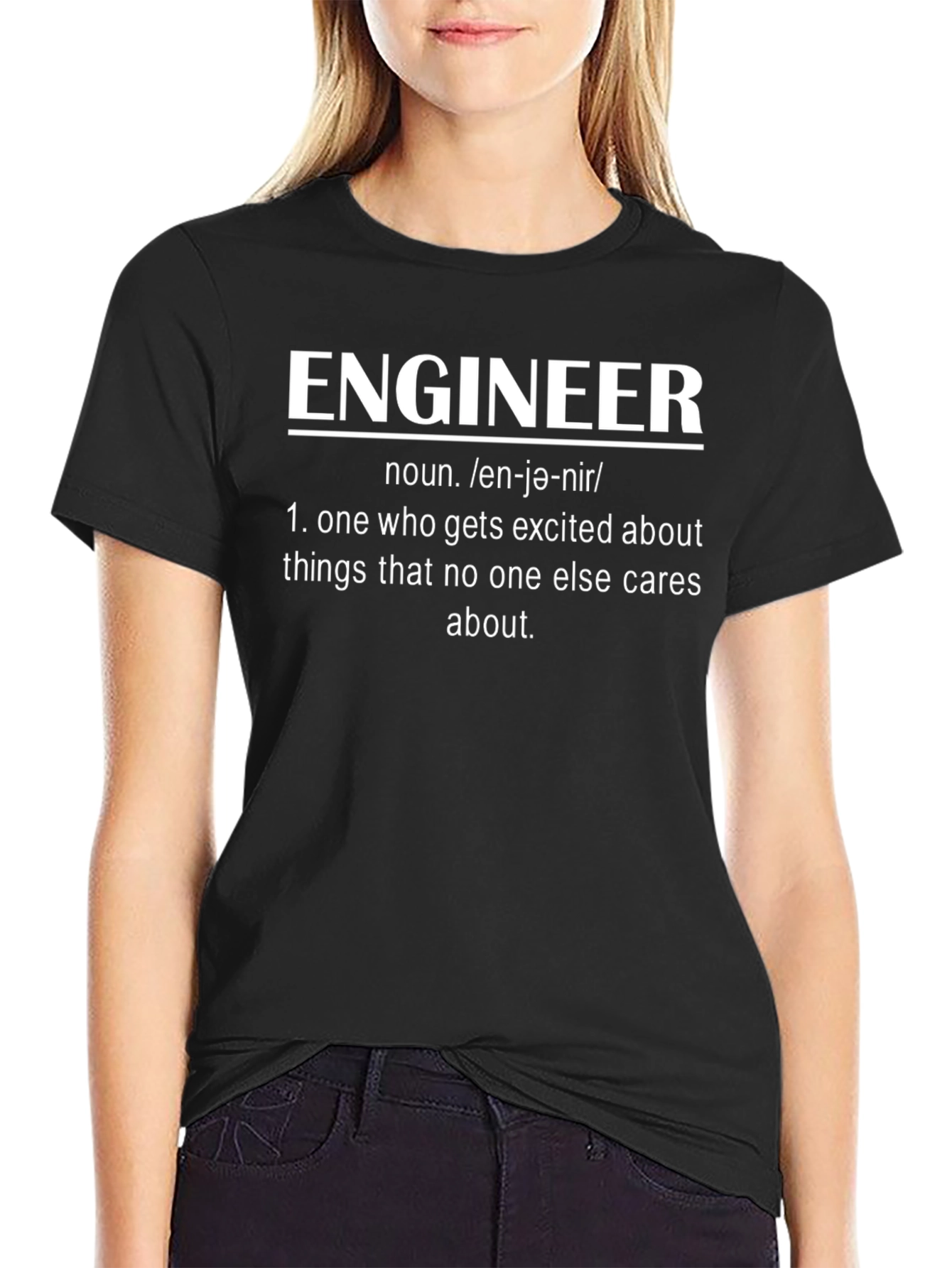 Funny Engineer Definition Black T-Shirt