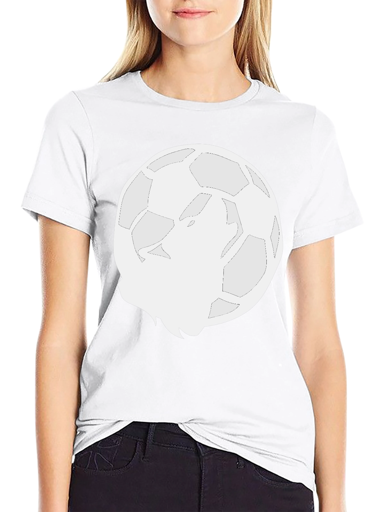 Wolf Moon Soccer Ball Graphic T-Shirt