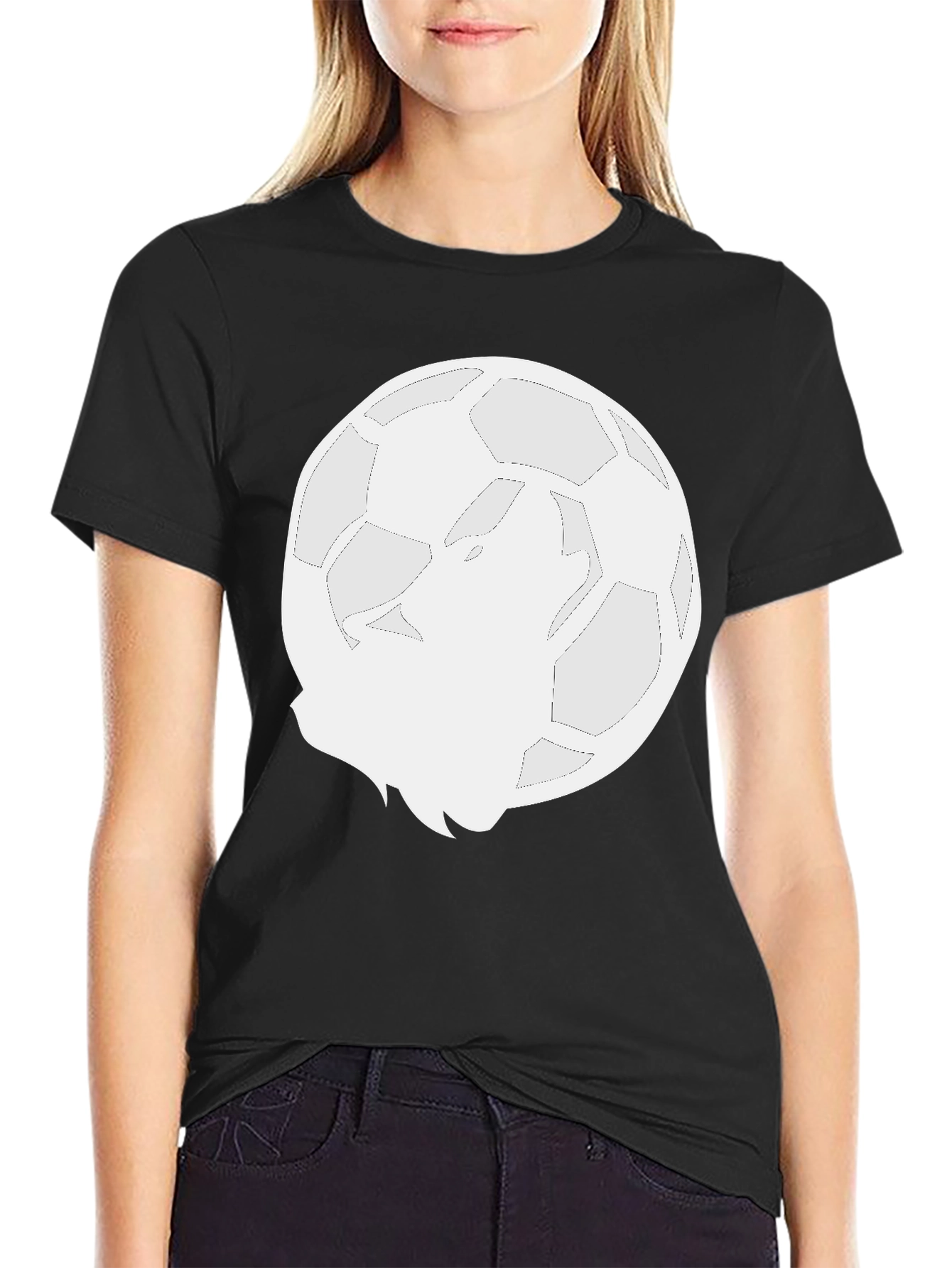 Wolf Moon Soccer Ball Graphic T-Shirt
