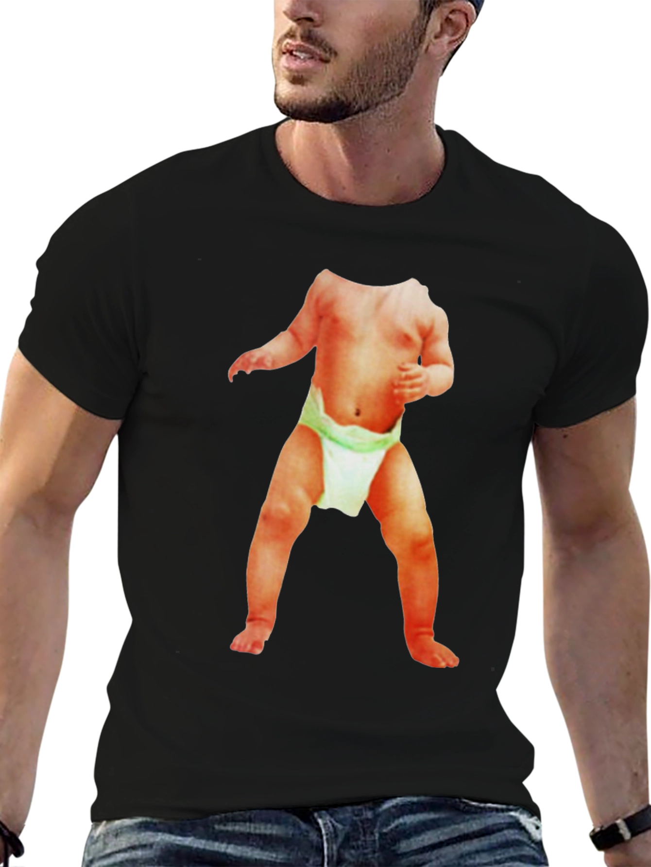 Funny Baby Body T-Shirt - Black