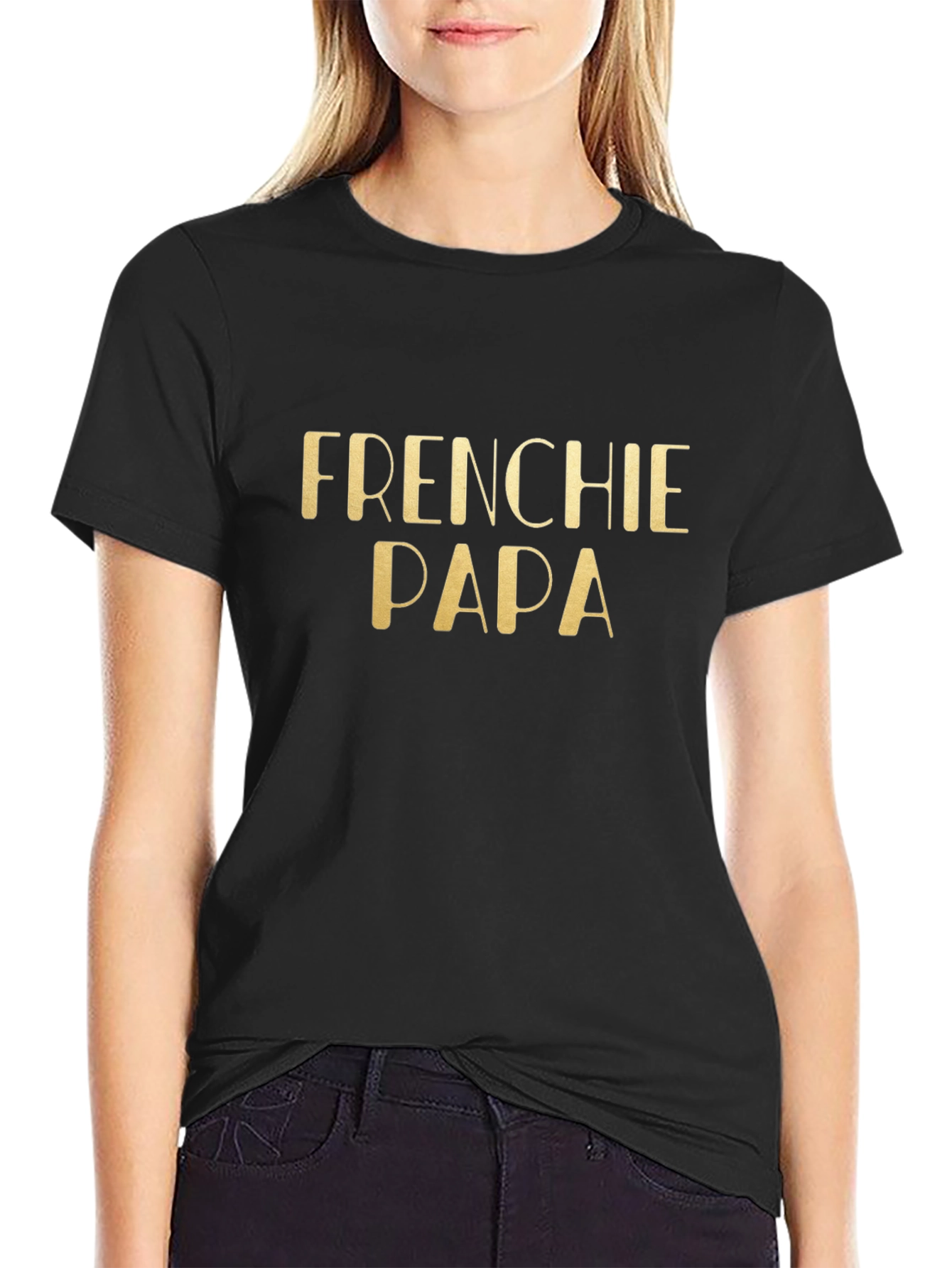 Frenchie Papa Black T-Shirt