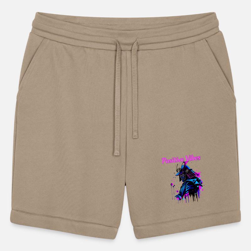Neon Samurai Skull with Positive Vibes