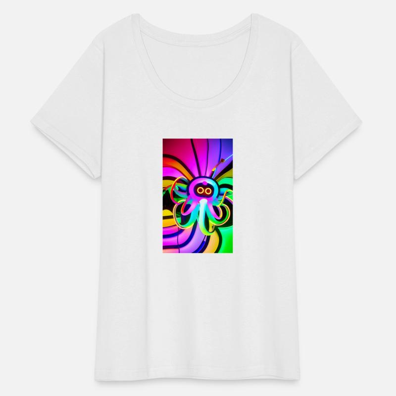 Neon Squid Trippy 2D Art