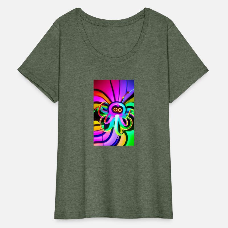 Neon Squid Trippy 2D Art