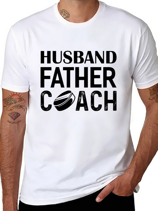 Husband Father Coach Black Graphic T-Shirt