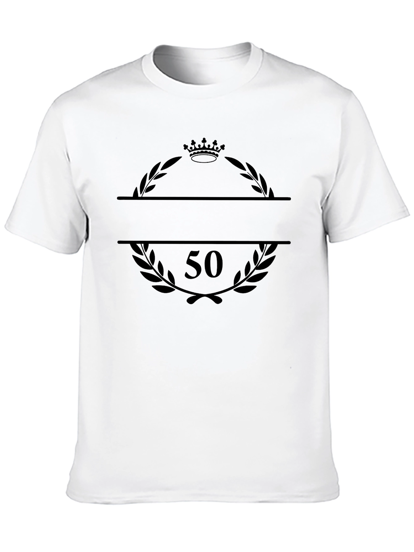 50th Birthday Crown Laurel Wreath Black T-Shirt