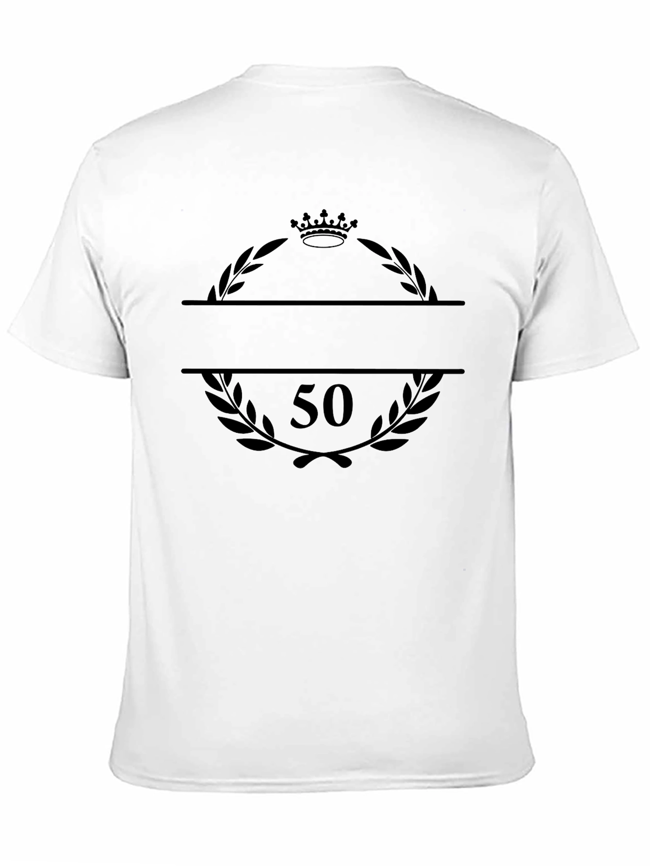 50th Birthday Crown Laurel Wreath Black T-Shirt