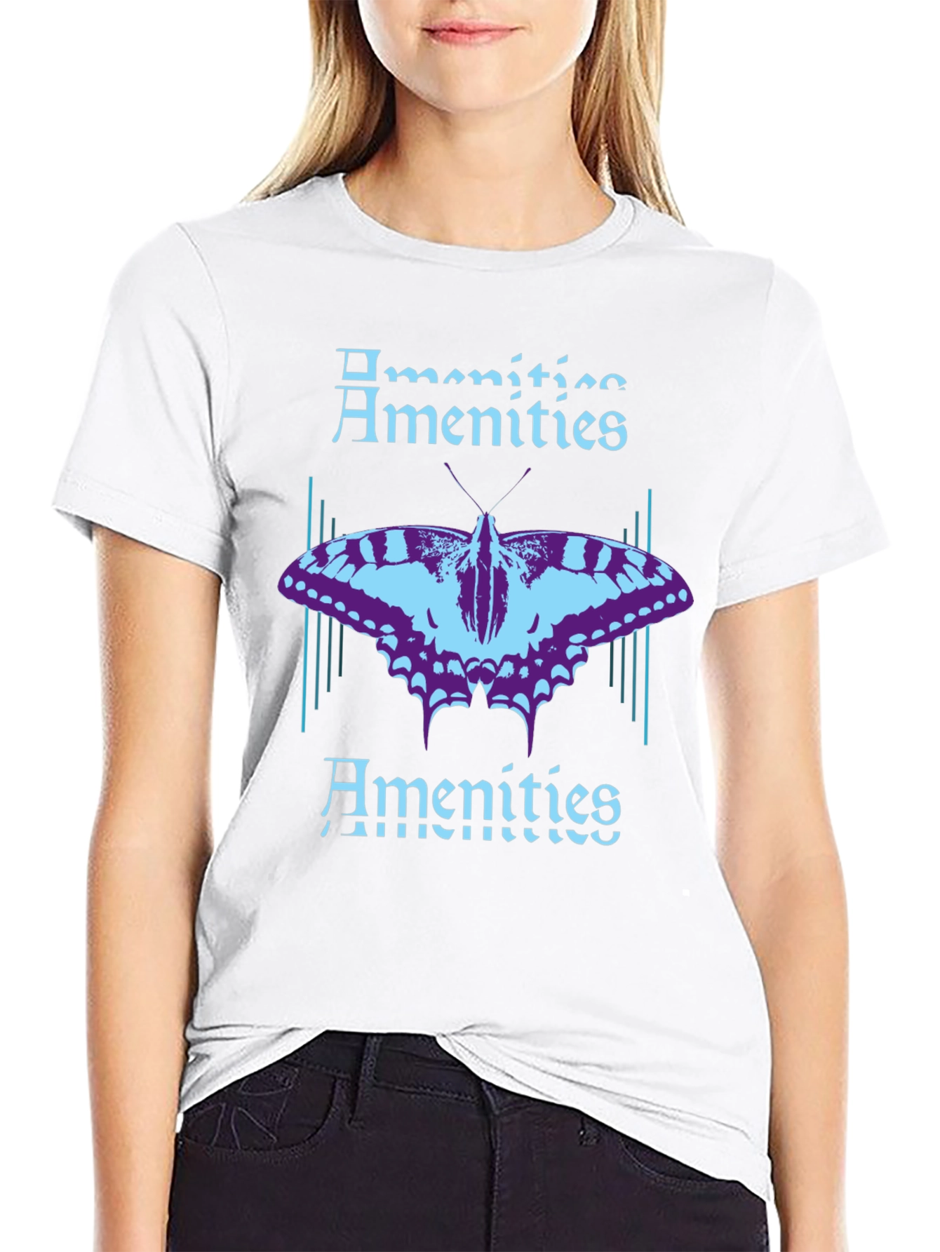 Amenities Butterfly Graphic T-Shirt - Black