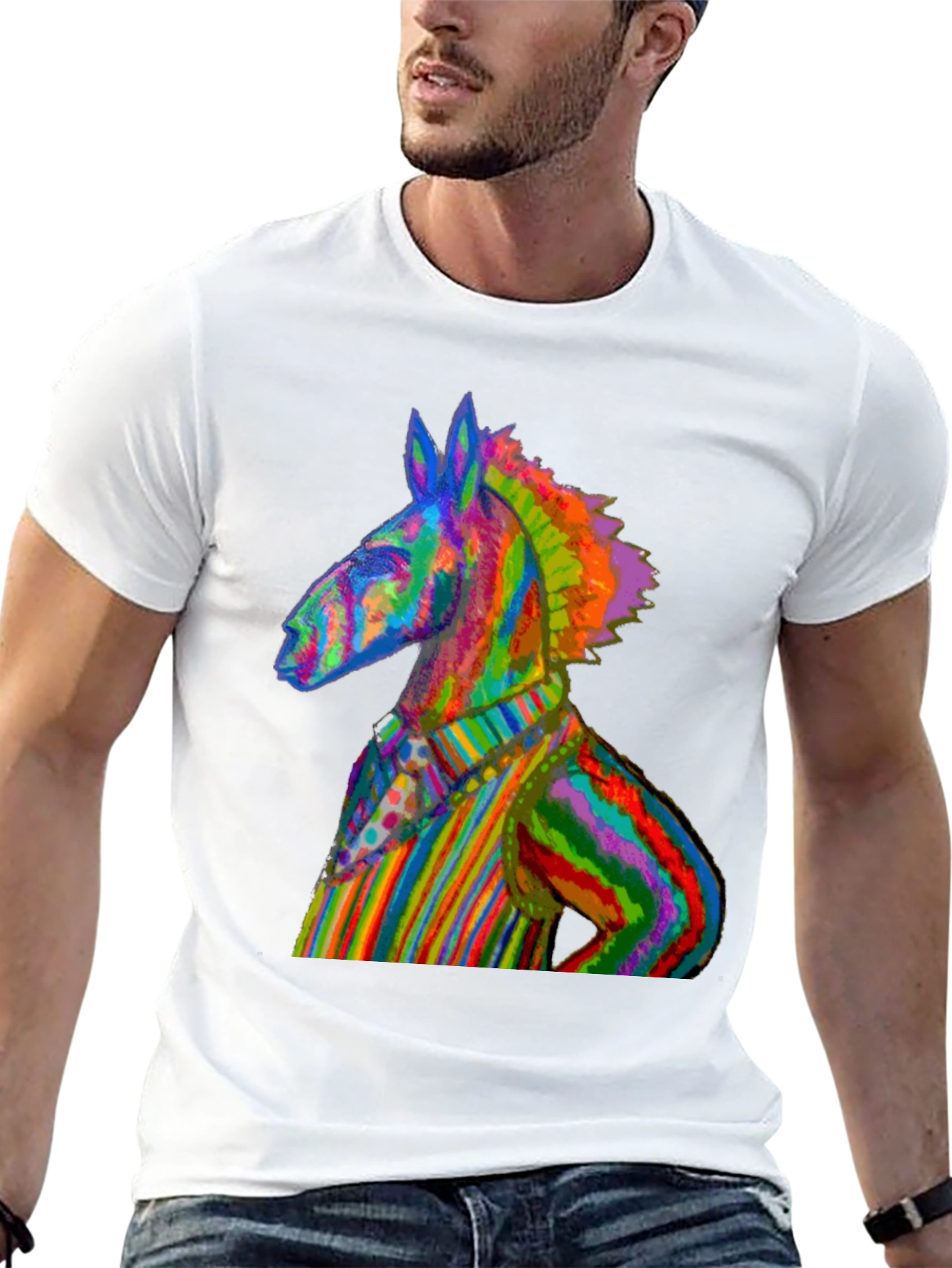 Rainbow Donkey Tee - Unique Graphic T-Shirt