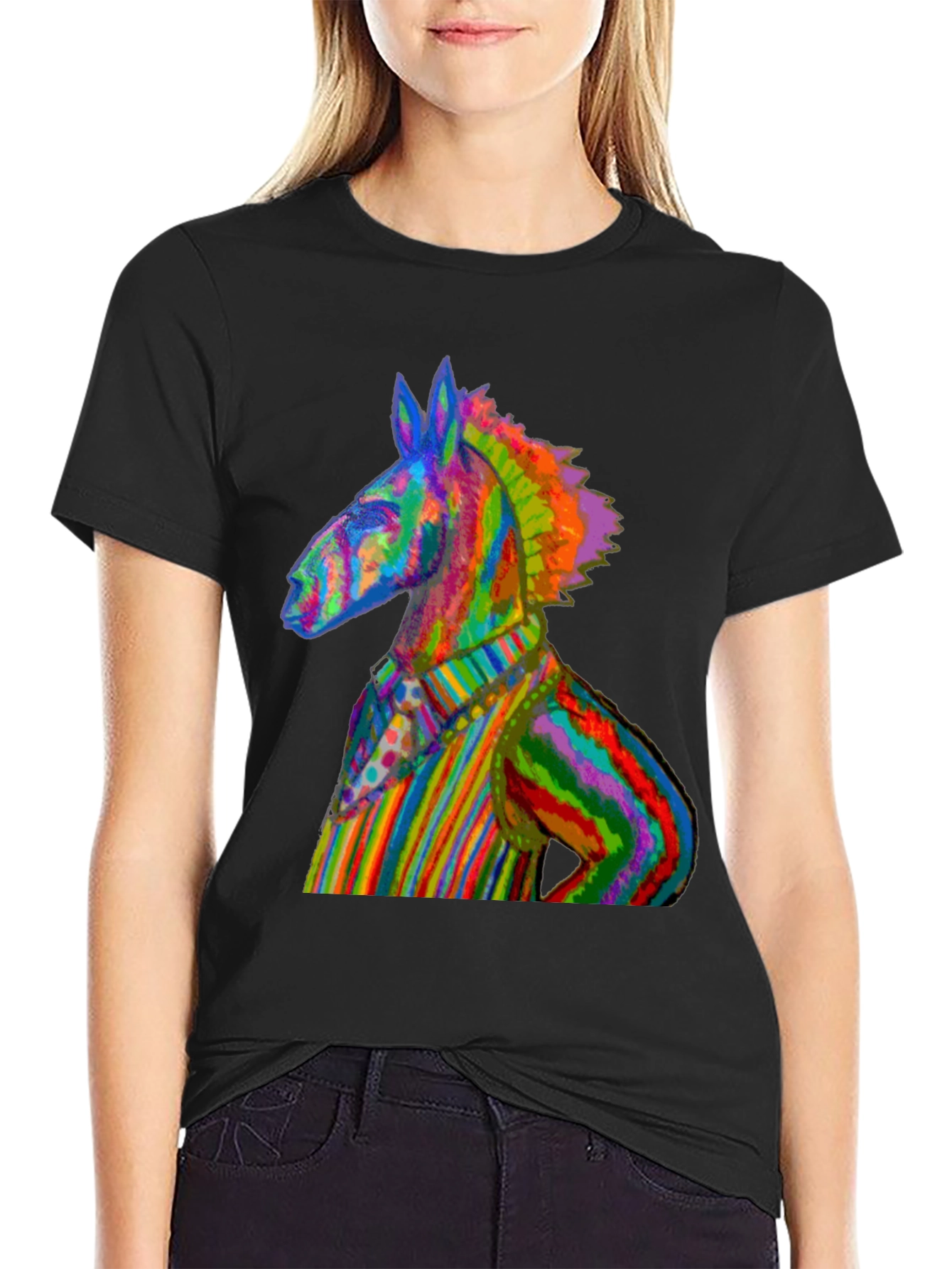 Rainbow Donkey Tee - Unique Graphic T-Shirt