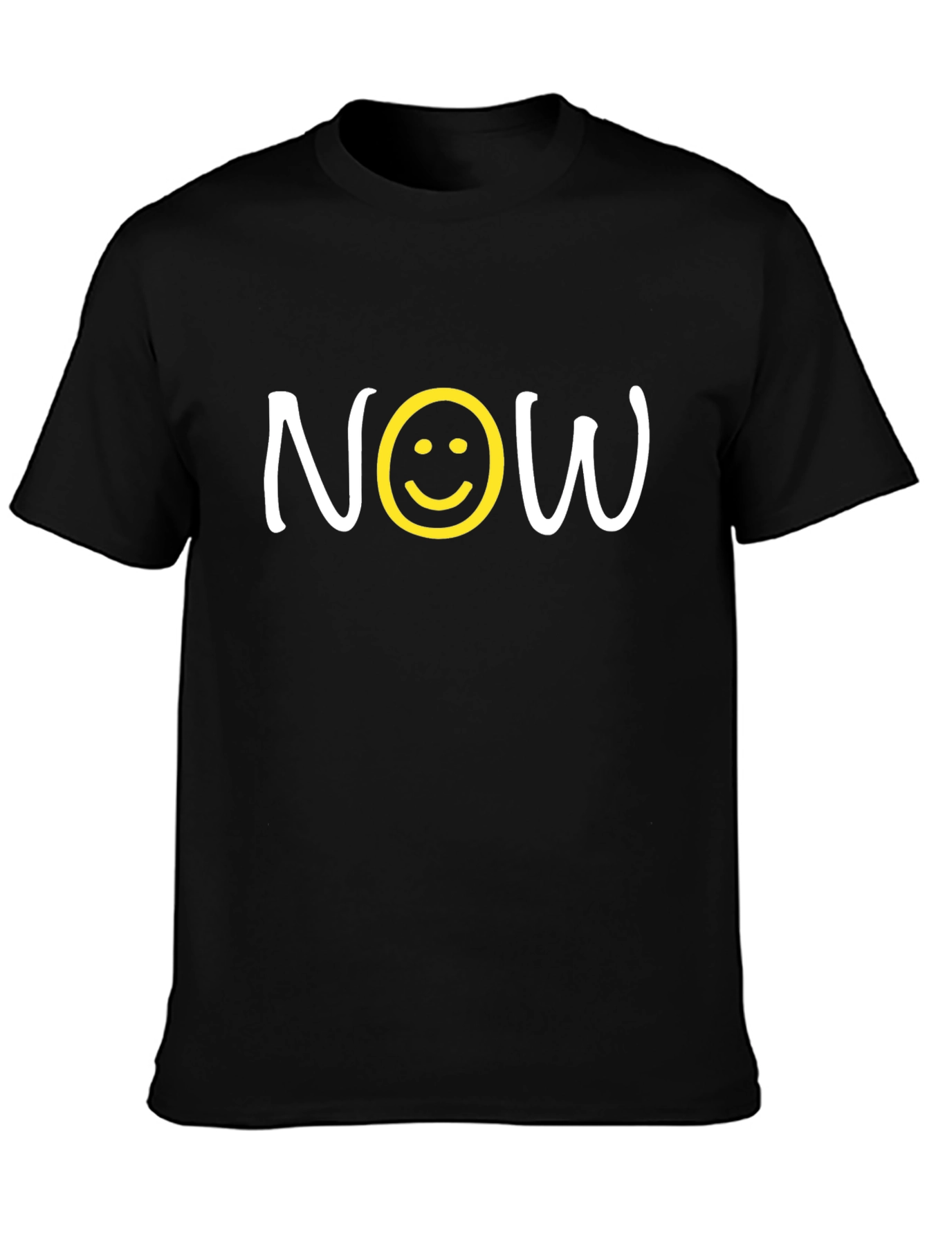Now T-Shirt with Smiley Face - Trendy Graphic Tee