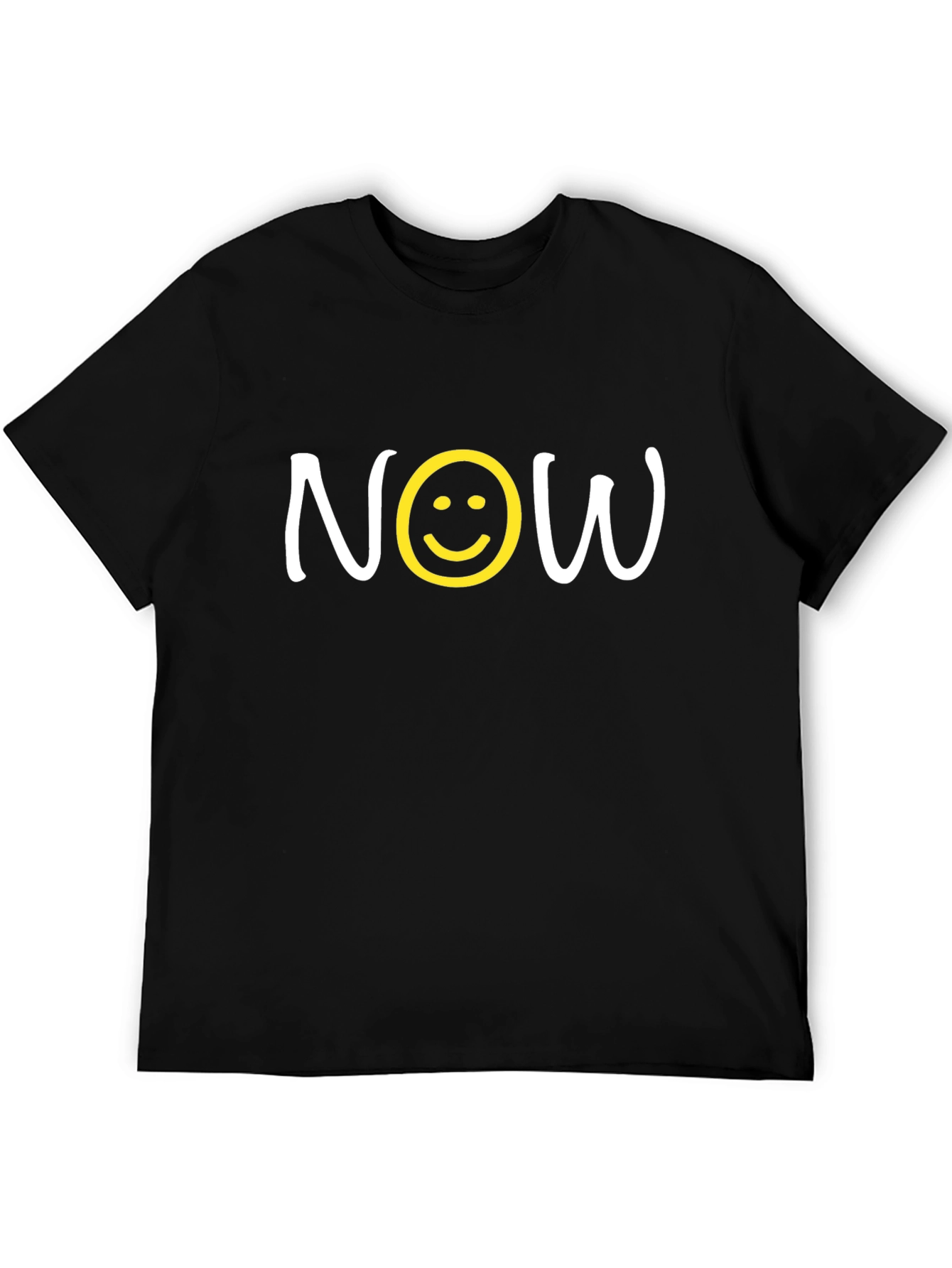 Now T-Shirt with Smiley Face - Trendy Graphic Tee