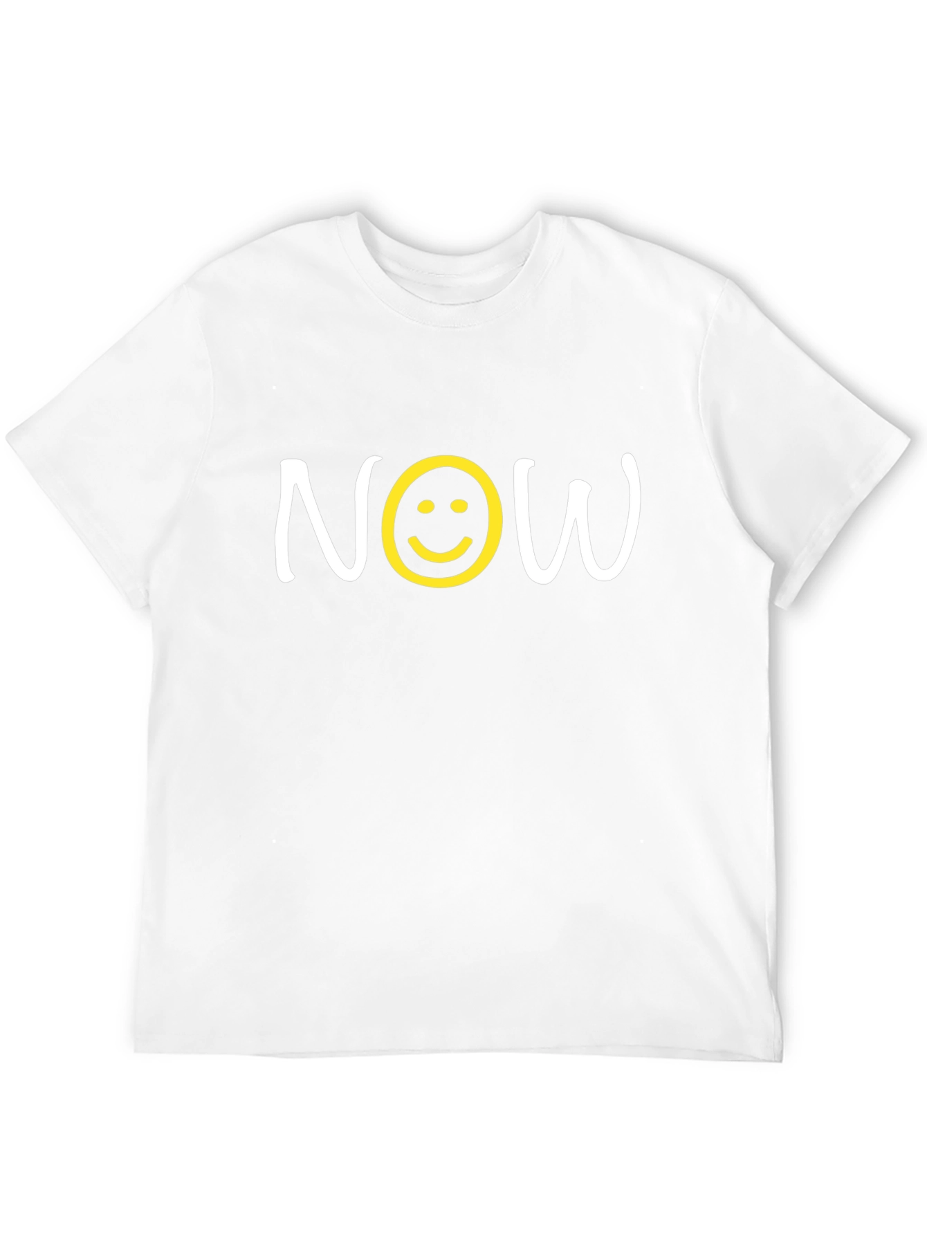 Now T-Shirt with Smiley Face - Trendy Graphic Tee