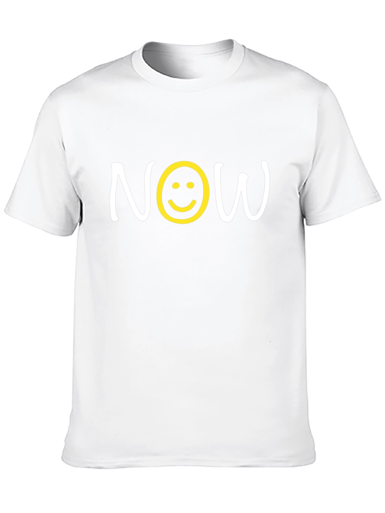 Now T-Shirt with Smiley Face - Trendy Graphic Tee