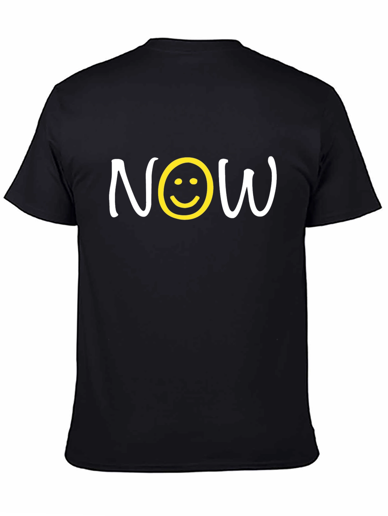 Now T-Shirt with Smiley Face - Trendy Graphic Tee