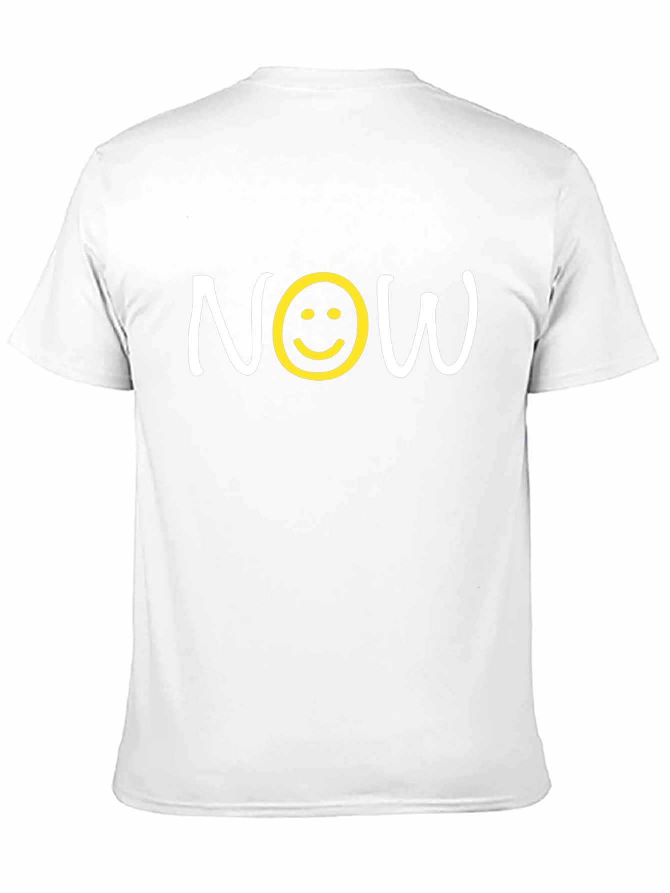 Now T-Shirt with Smiley Face - Trendy Graphic Tee