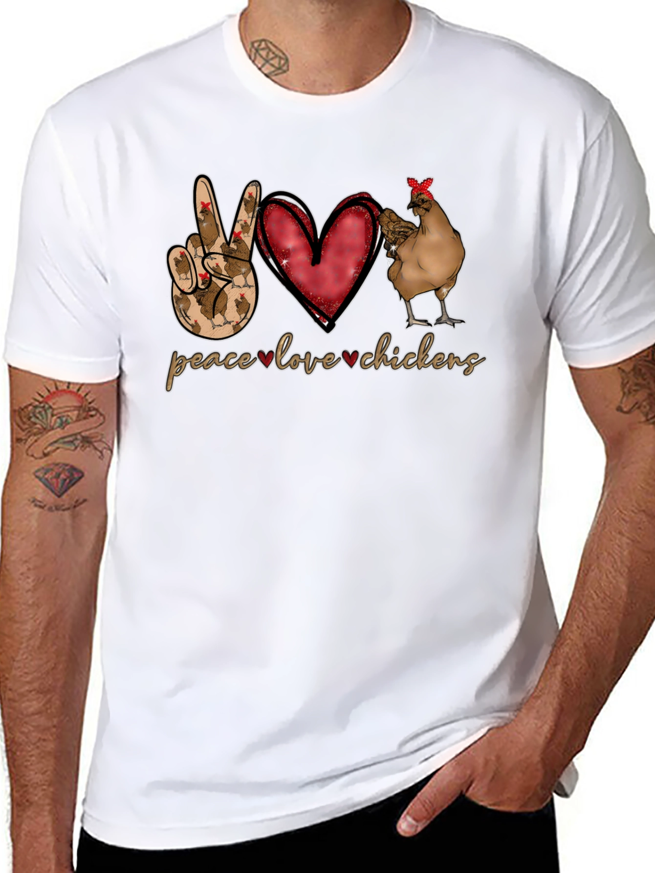 Peace Love Chickens Graphic Tee