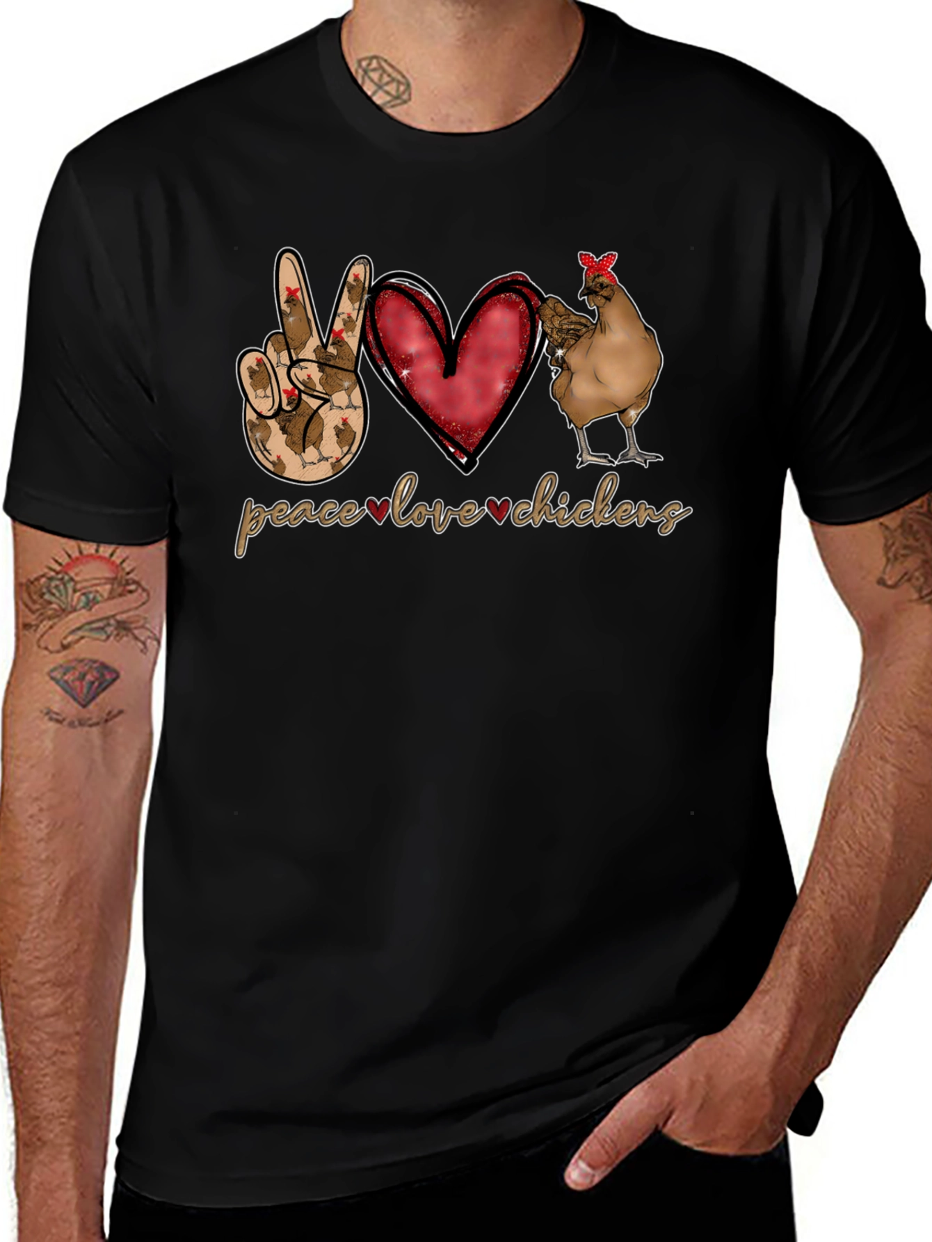 Peace Love Chickens Graphic Tee