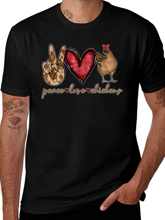 Peace Love Chickens Graphic Tee