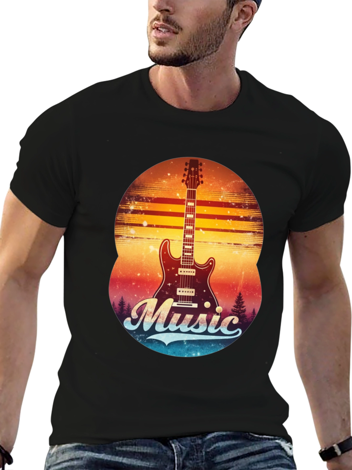 Retro Guitar Music T-Shirt
