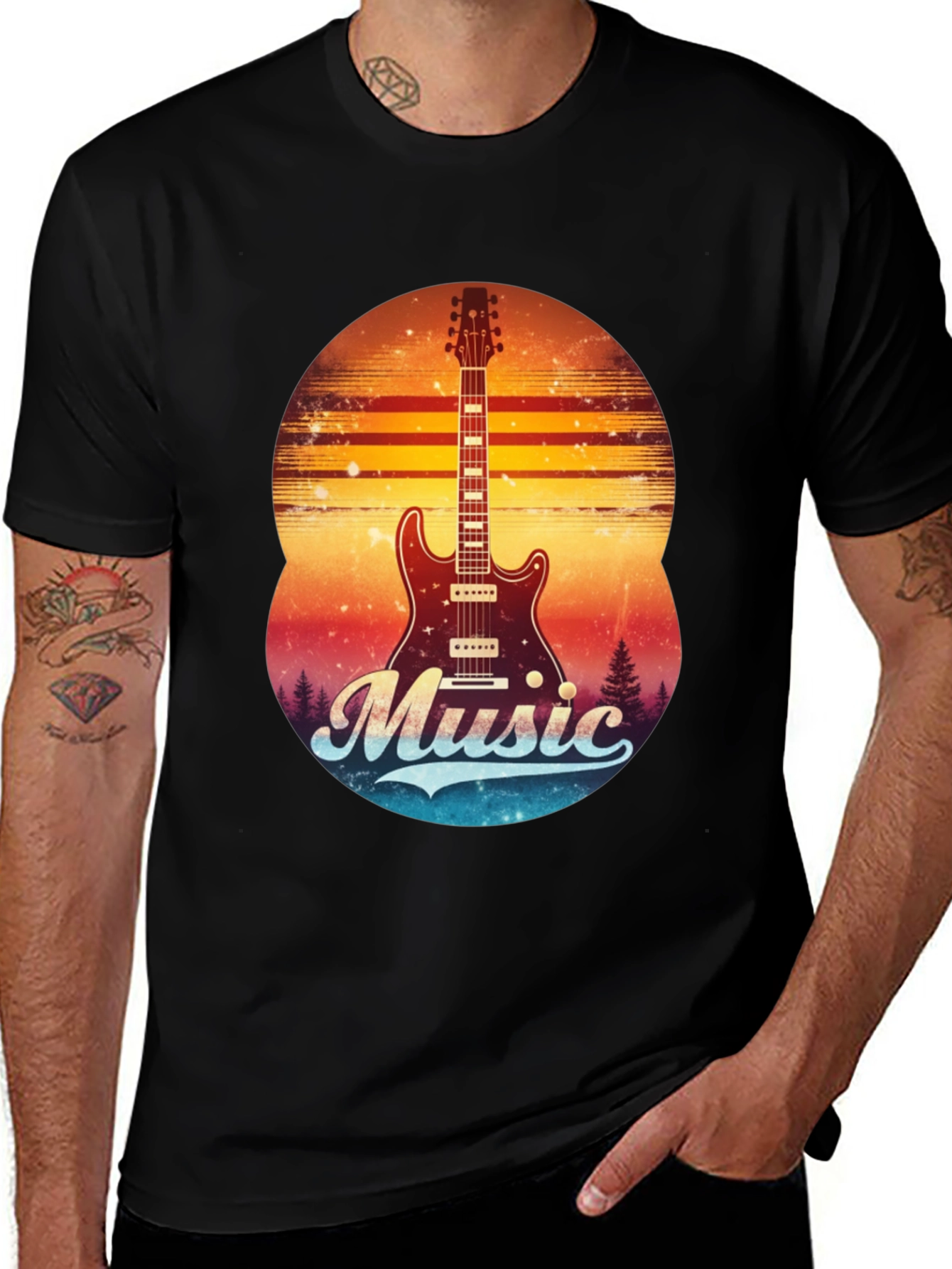 Retro Guitar Music T-Shirt