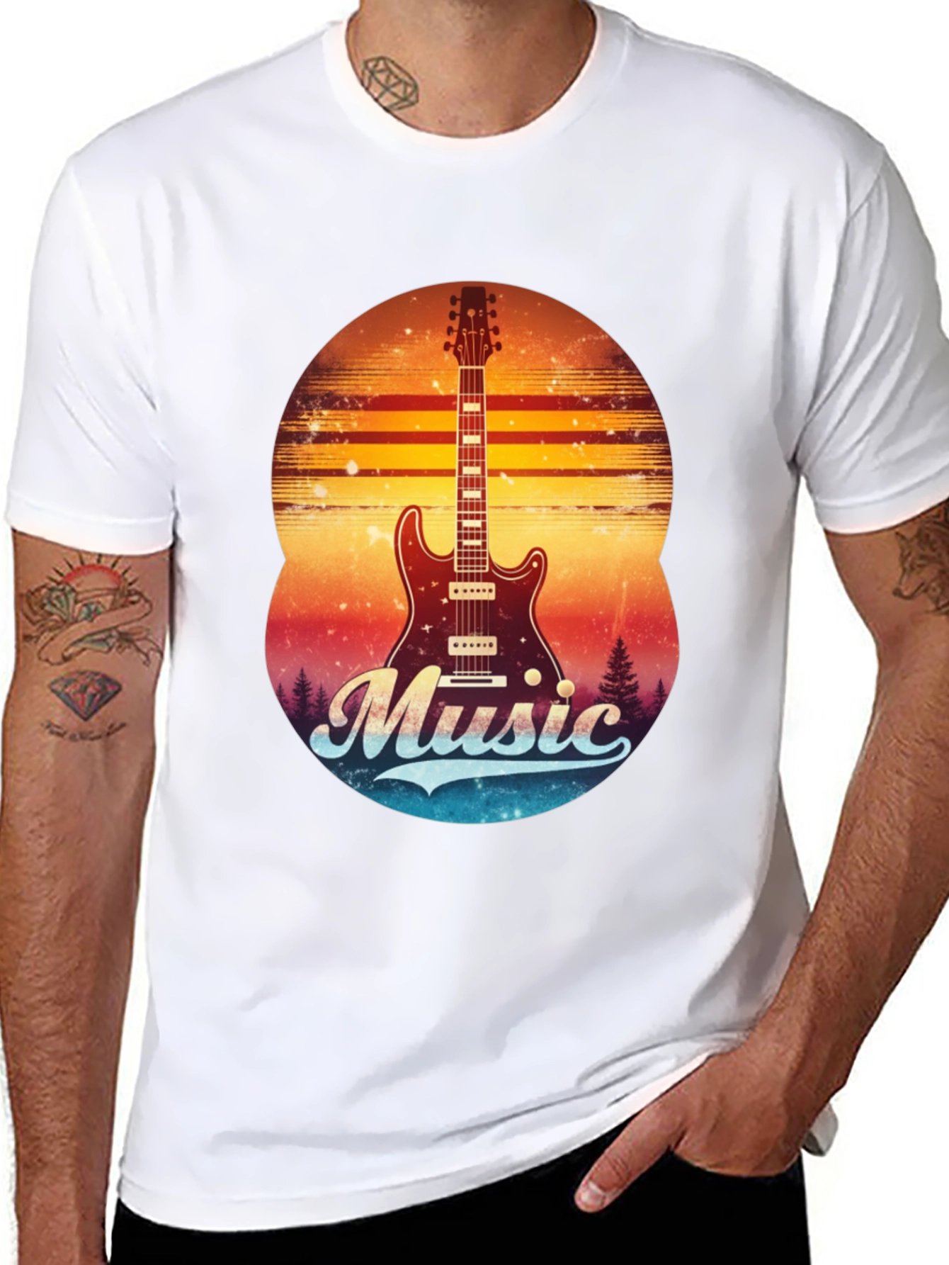 Retro Guitar Music T-Shirt